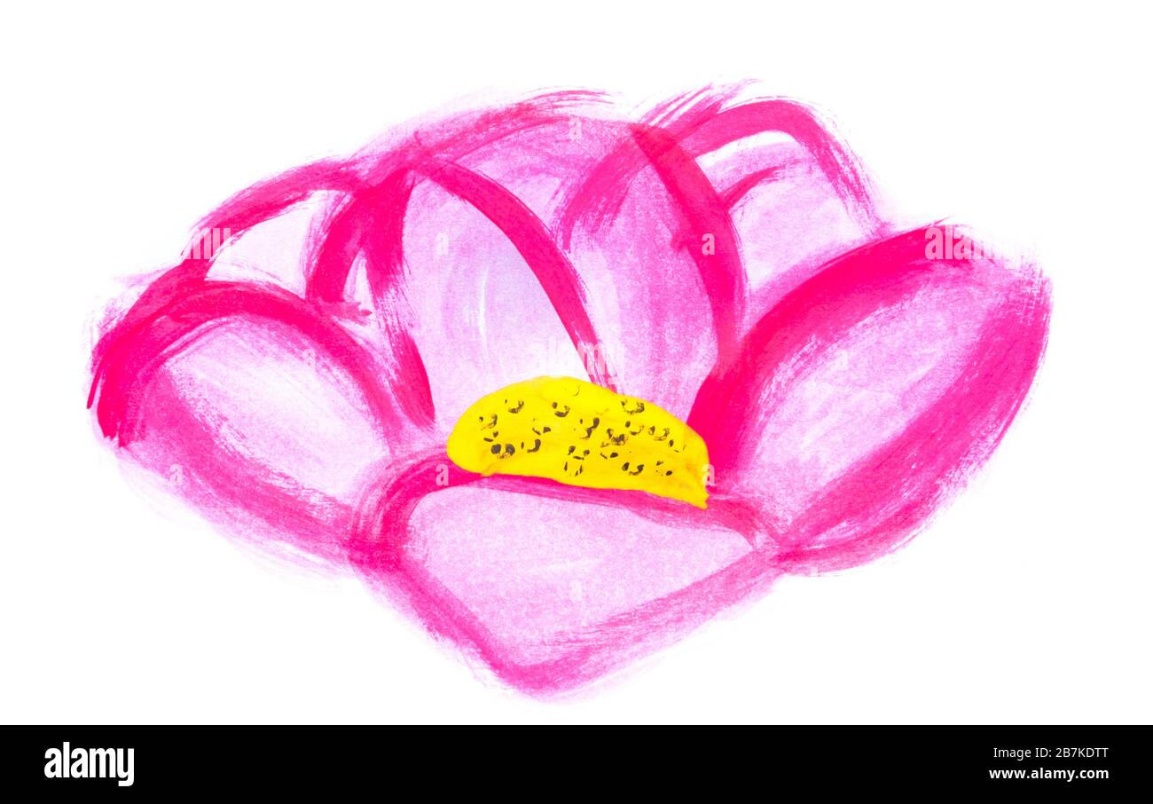 Disegno di un fiore con gouache. Foto Stock