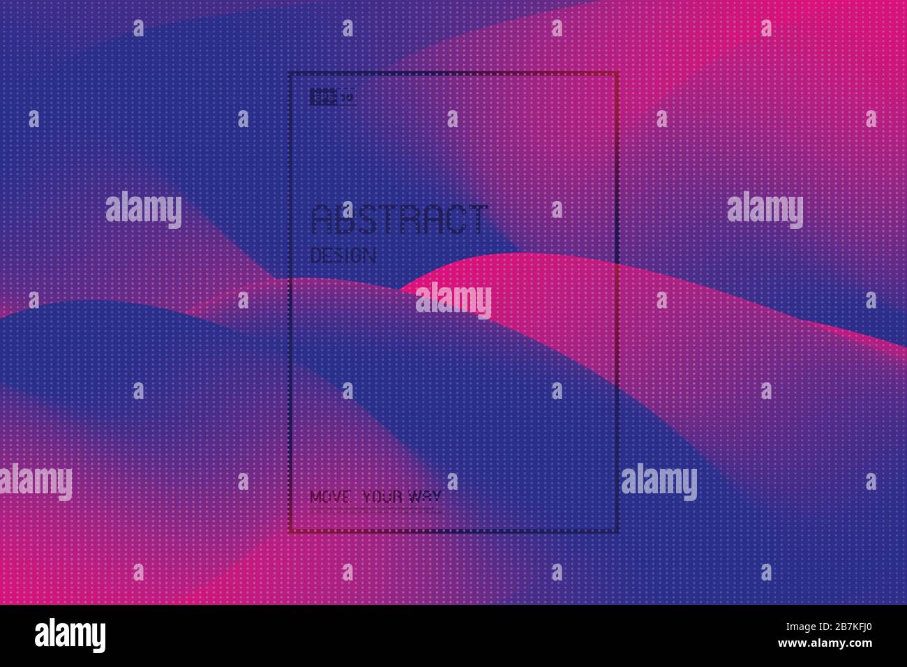 Design astratto a maglia fluida di colore viola brillante e rosa decorazione coprire sfondo con mezzitoni. Da utilizzare per poster, illustrazioni, modelli, annunci. Illustrazione Vettoriale