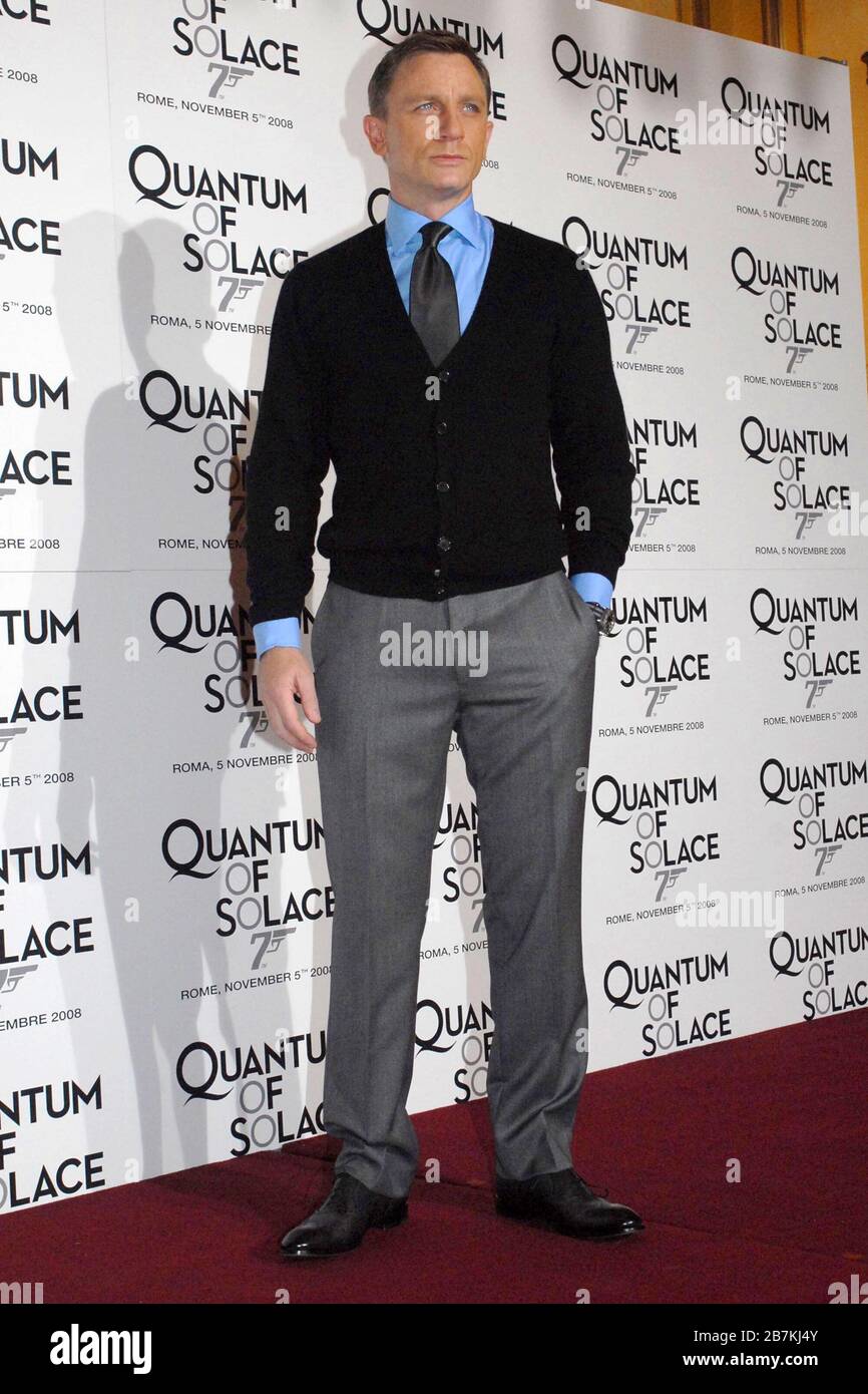 5 novembre 2008 - Roma, Italia, Stati Uniti - 05 novembre 2008 - Roma, Italia - Daniel Craig. "Quantum of Solace" Photocall tenuto al St. Regis Grand Hotel. Credito fotografico: Mattoni/Marka/AdMedia. (Credit Image: © Mattoni/AdMedia via ZUMA Wire) Foto Stock