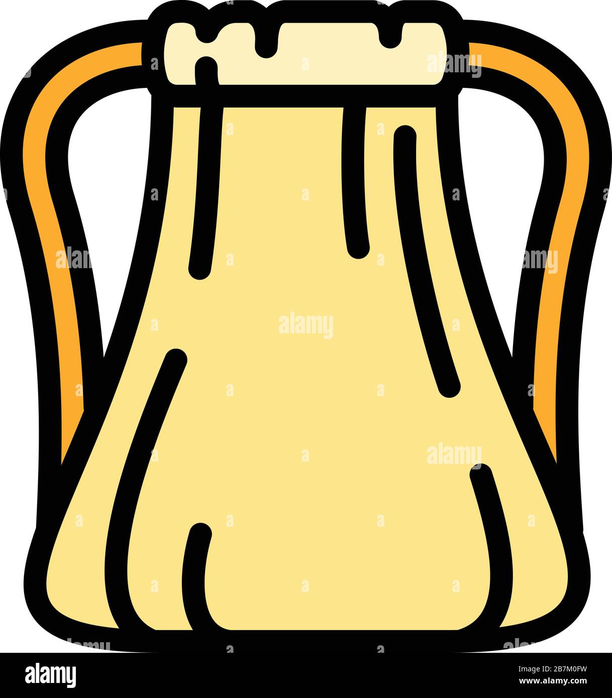 Icona zaino in cotone. Contorno zaino in cotone icona vettoriale per web design isolato su sfondo bianco Illustrazione Vettoriale