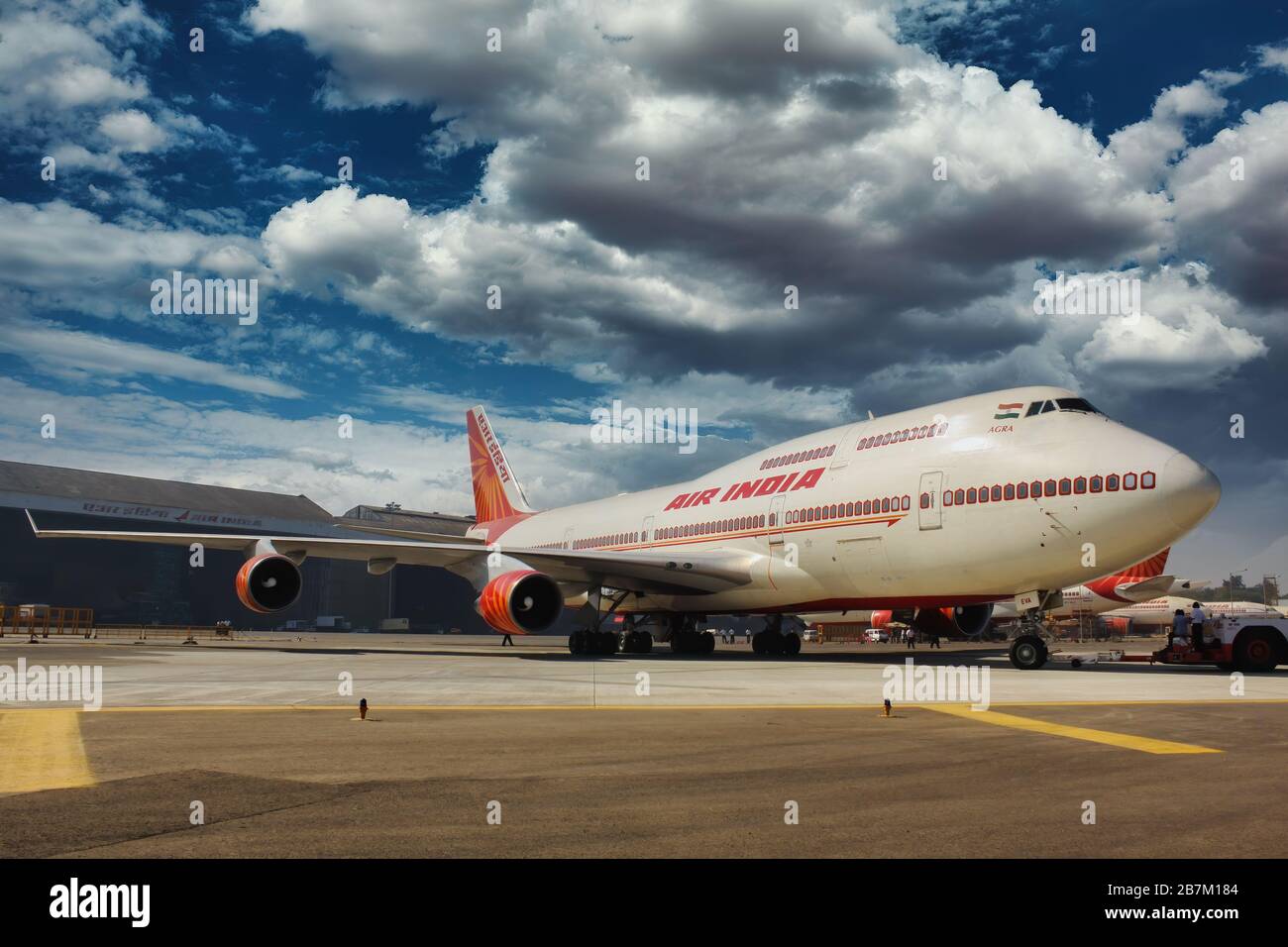 Air India Boeing 747 all'Aeroporto Internazionale di Mumbai Foto Stock