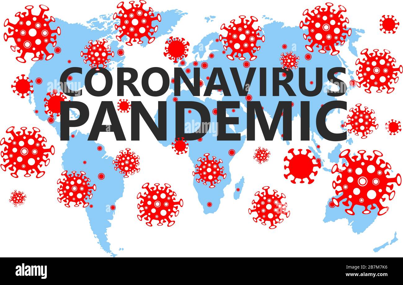 Illustrazione globale del vettore pandemico di coronavirus Illustrazione Vettoriale