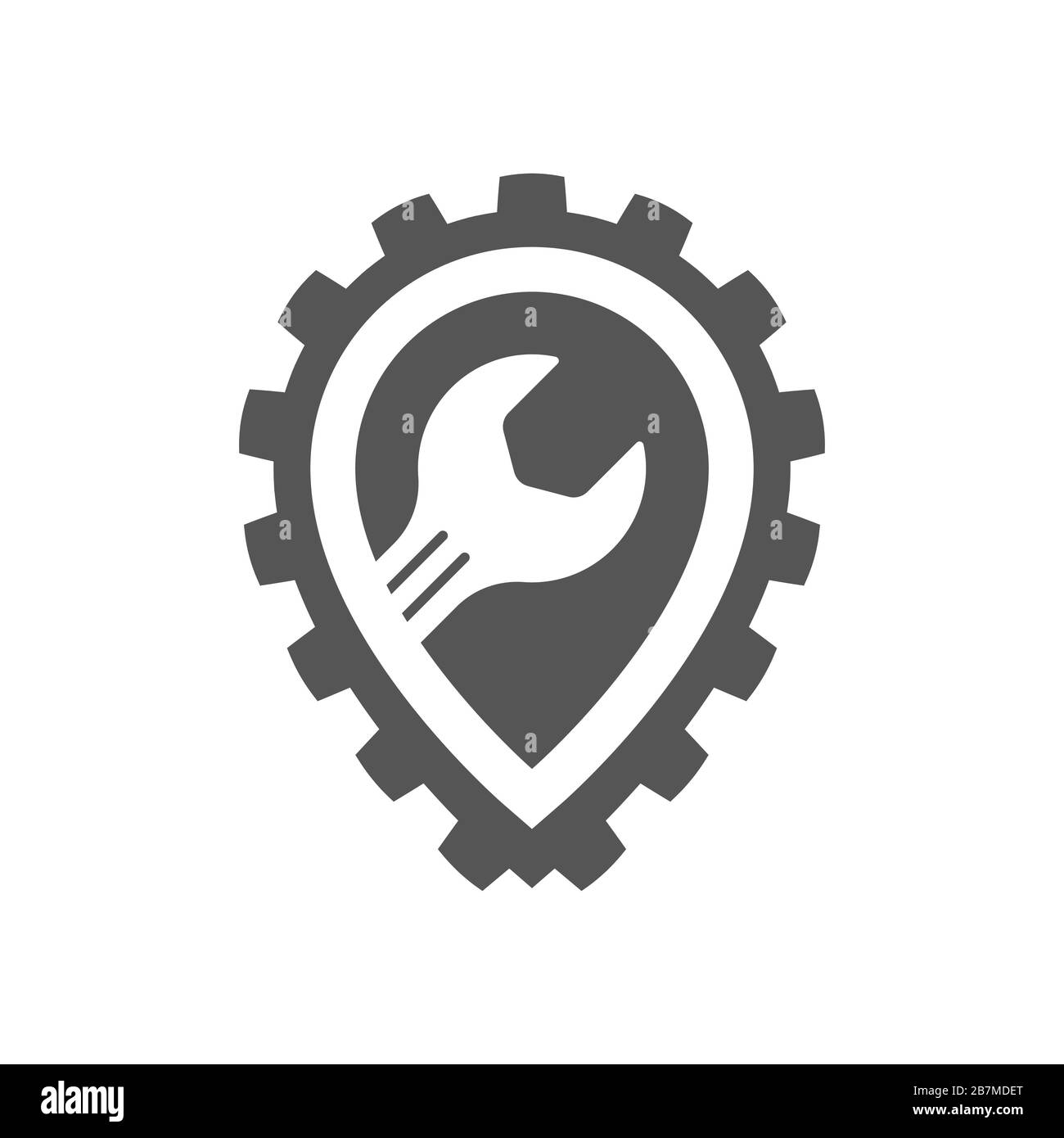 Punto di assistenza auto, servizio di riparazione auto, magazzino ricambi. Modello di logo vettoriale. EPS 10. Illustrazione Vettoriale