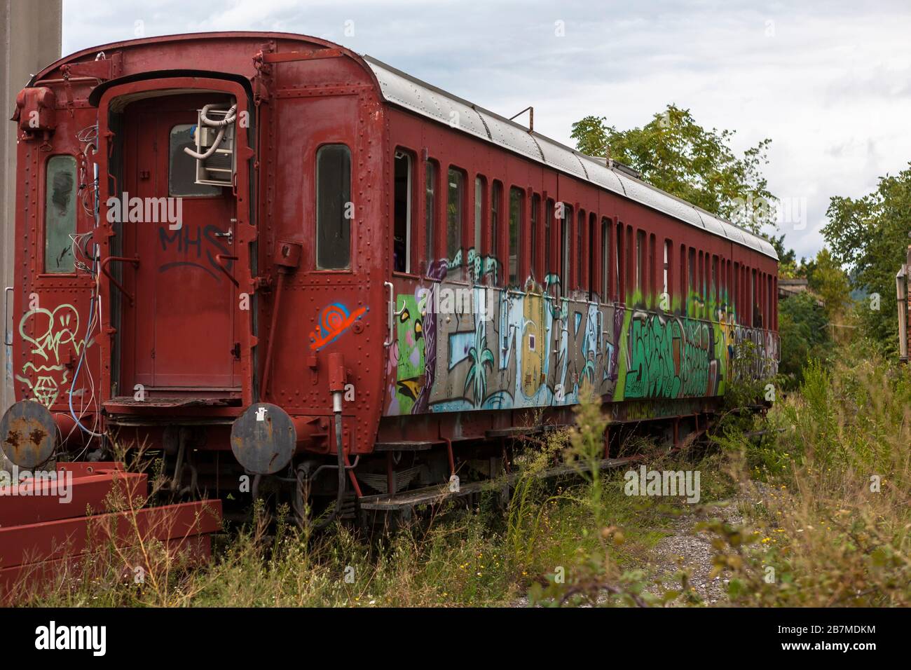 Trasporto ferroviario abbandonato nel Porto Vecchio di Trieste, Friuli-Venezia-Giulia, Italia Foto Stock