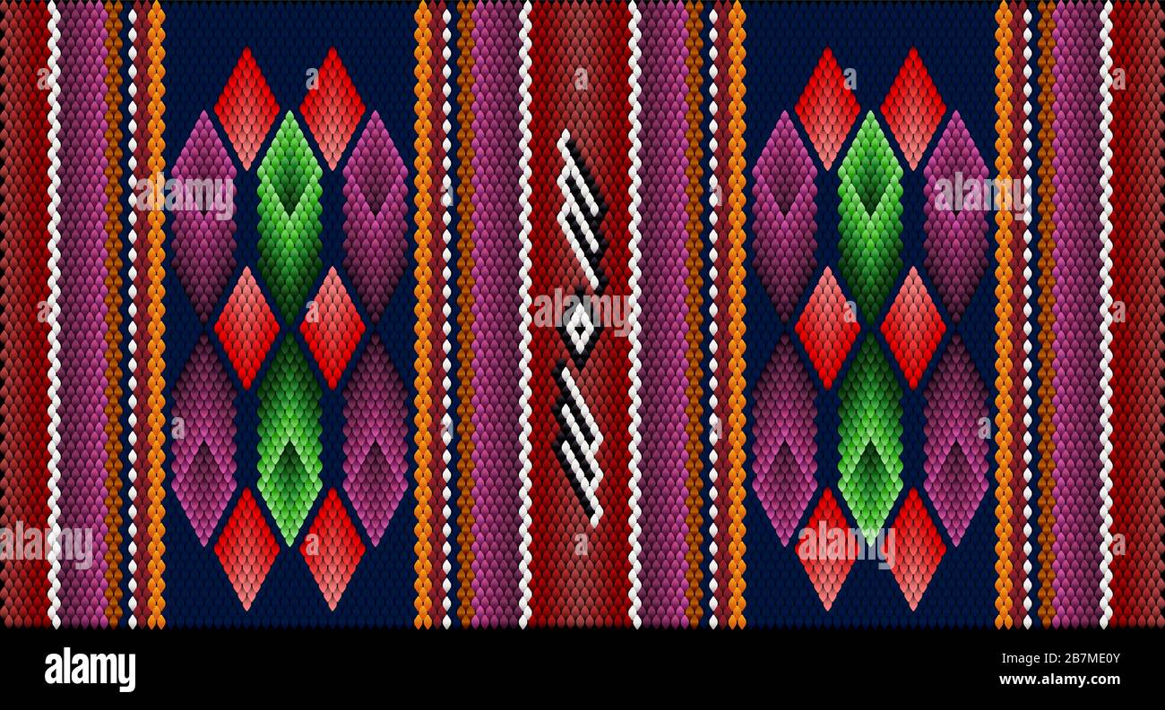 Ornamento etnico tradizionale per l'uso su tessuti, piastrelle, ceramiche e altri dettagli interni. Illustrazione Vettoriale