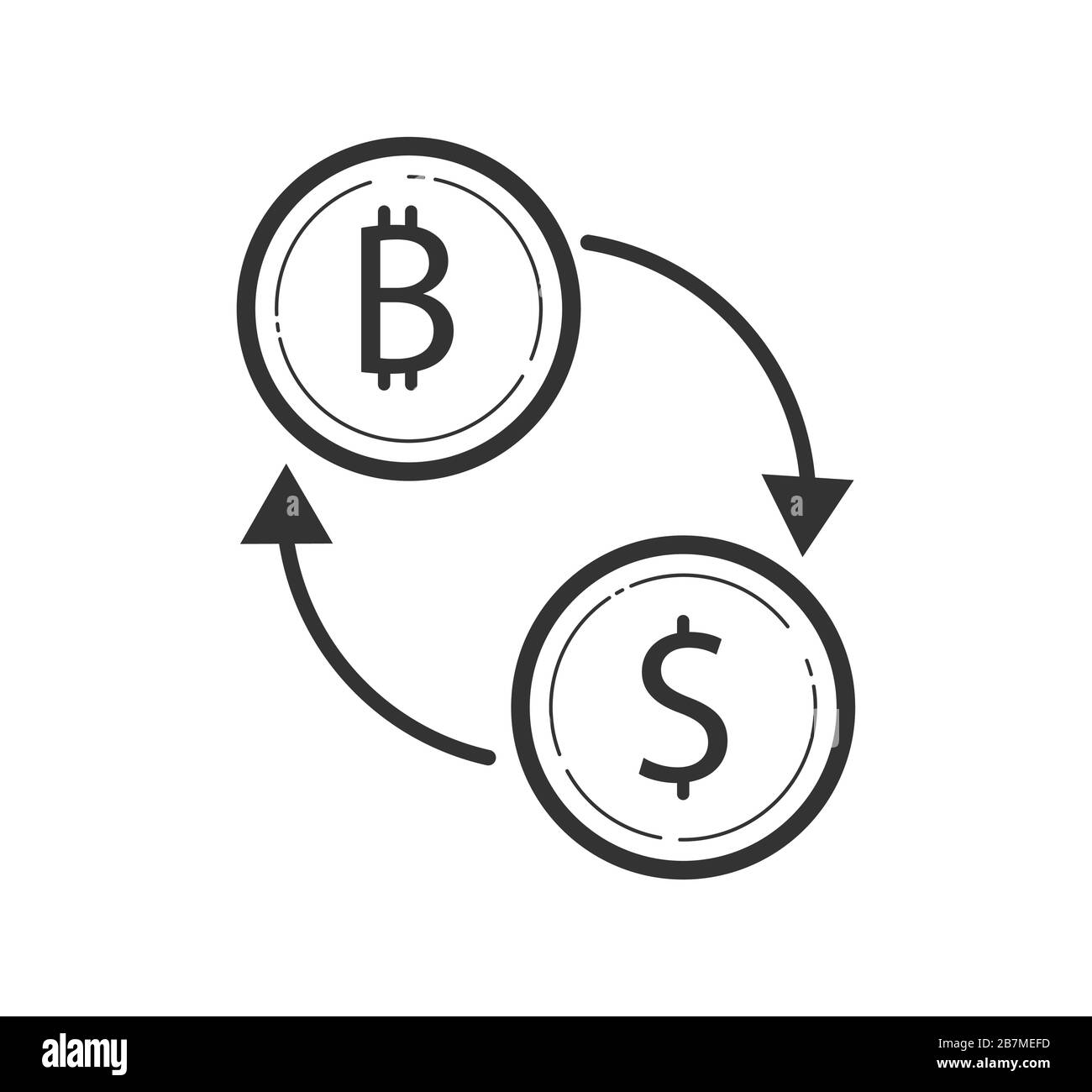 Icona di scambio di denaro. Illustrazione vettoriale a stock, design semplice per logo, sito Web o app. Illustrazione Vettoriale