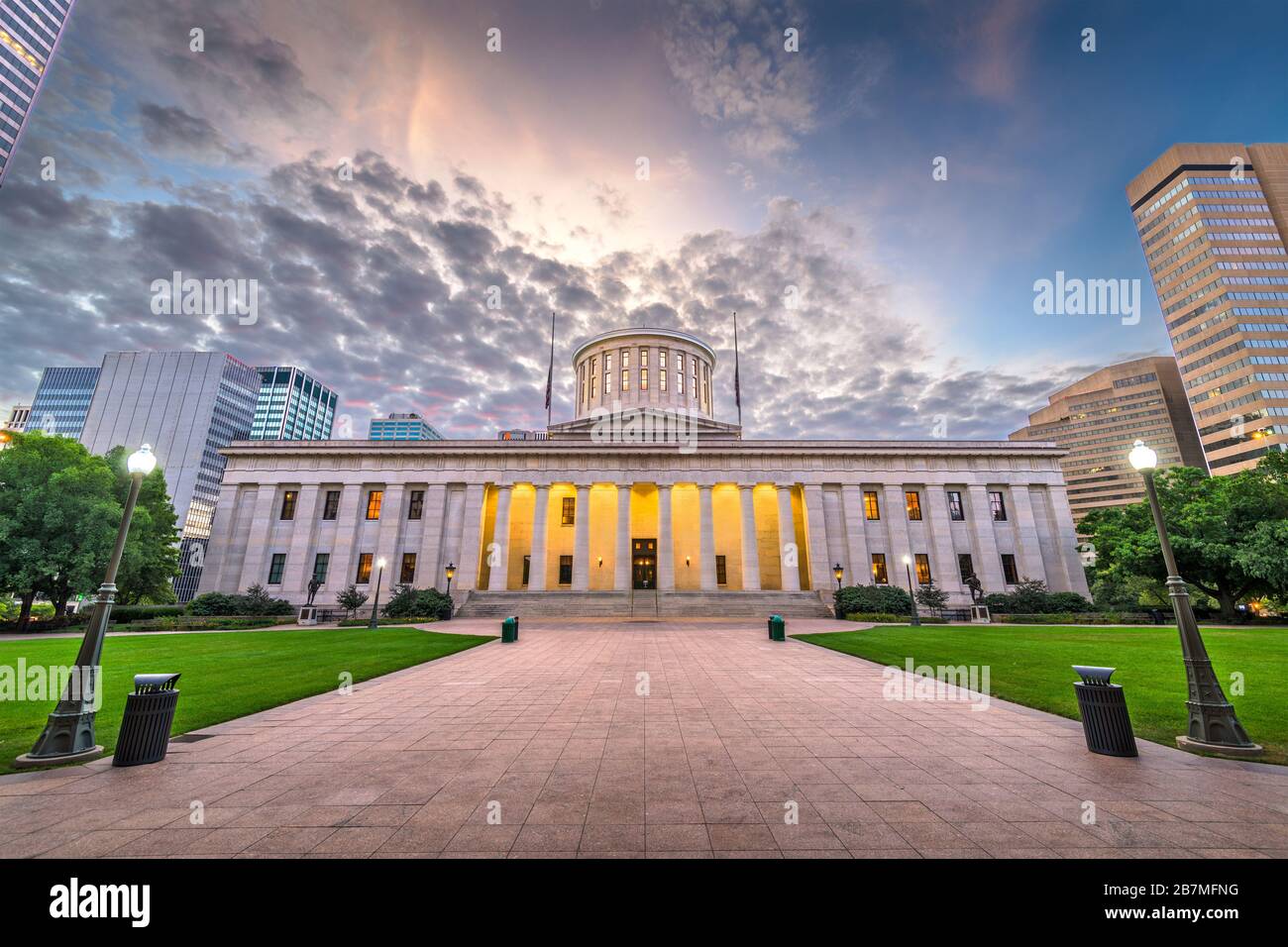 Columbus, Ohio, USA al centro dell'Ohio Statehouse al mattino. Foto Stock