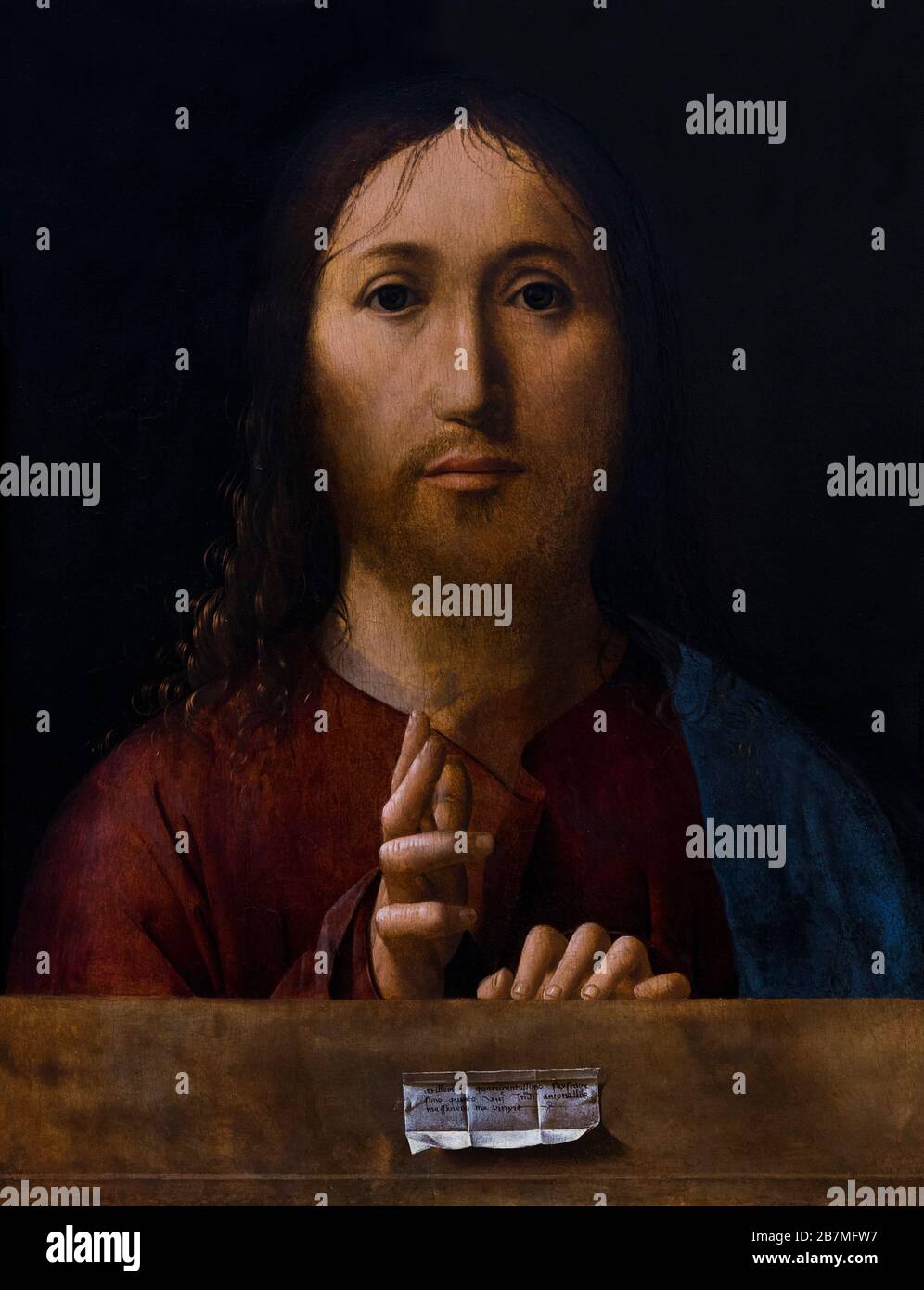Benedizione di Cristo, Salvatore Mundi, Antonello da Messina, 1465, Foto Stock