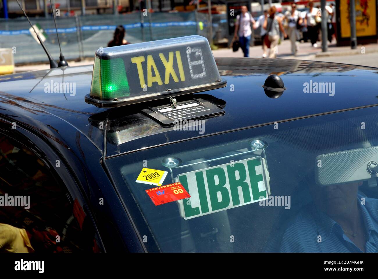 taxi gratuito segno barcellona Foto Stock