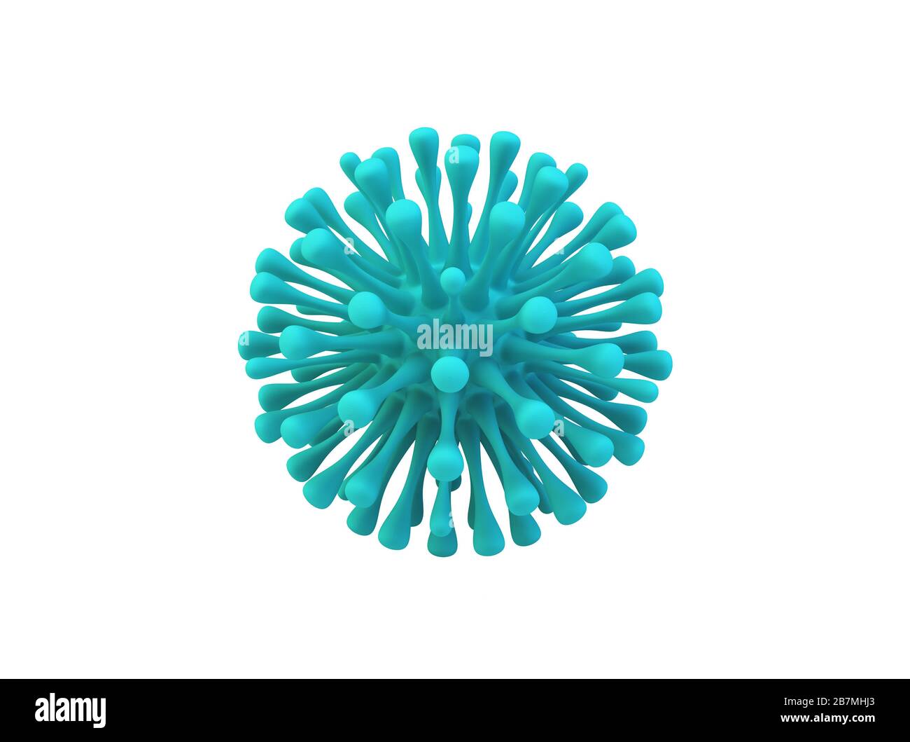 rendering 3d del virus blu isolato Foto Stock