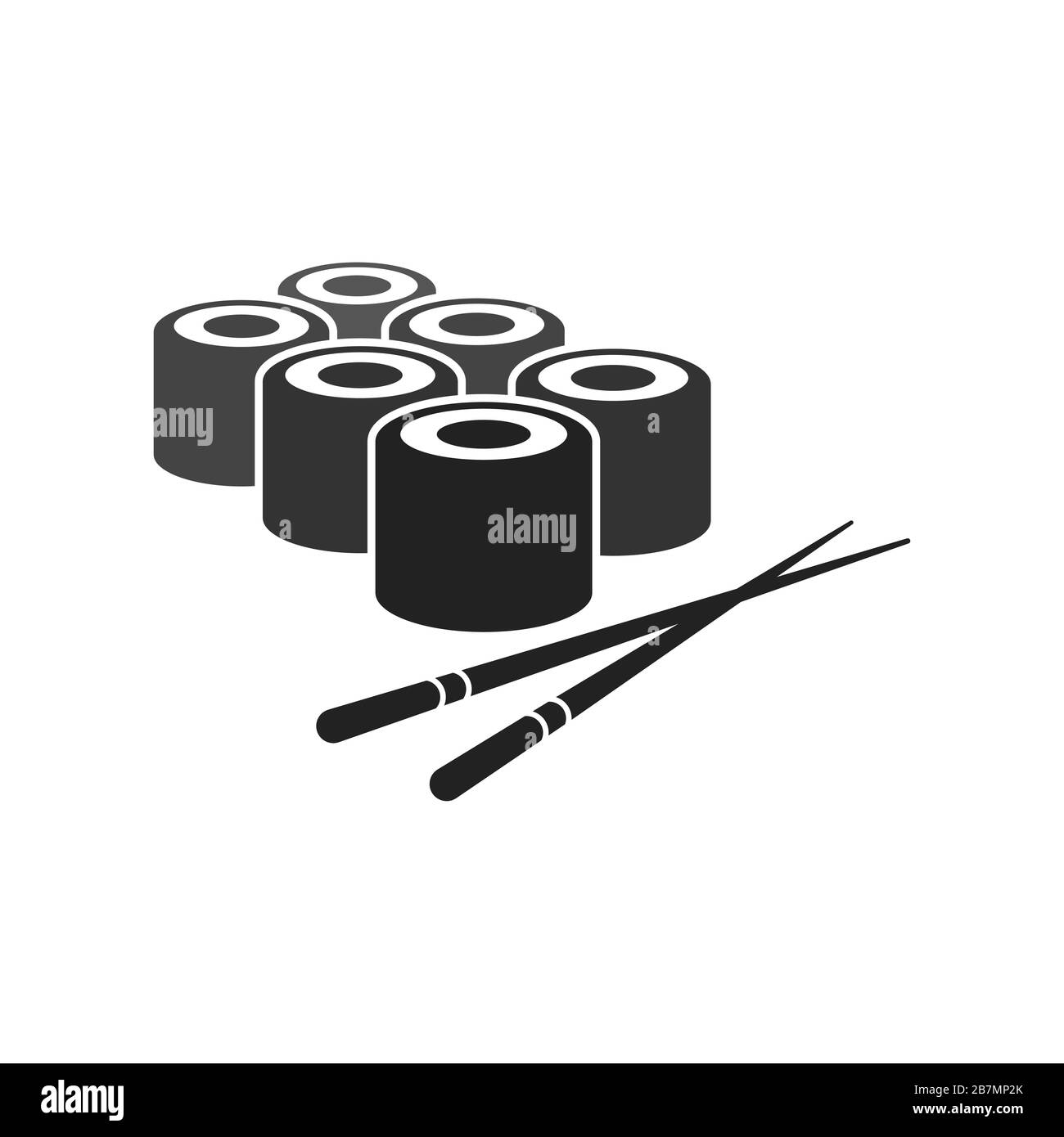 Icona di impostazione sushi. Stile piatto. Cartello sushi set. EPS 10. Illustrazione Vettoriale