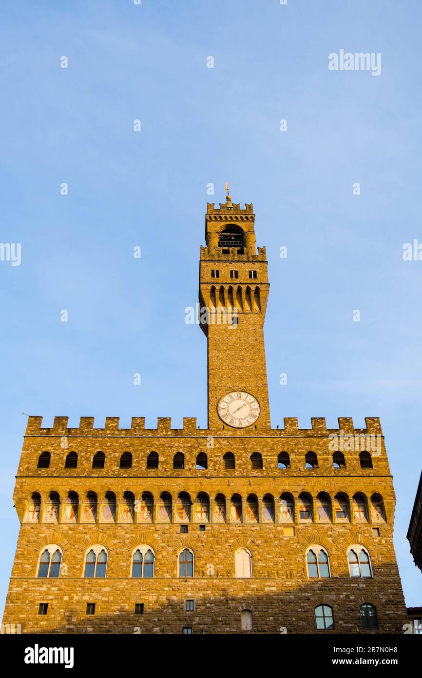 Palazzo Vecchio, Piazza della Signoria, centro storico, Firenze, Italia Foto Stock