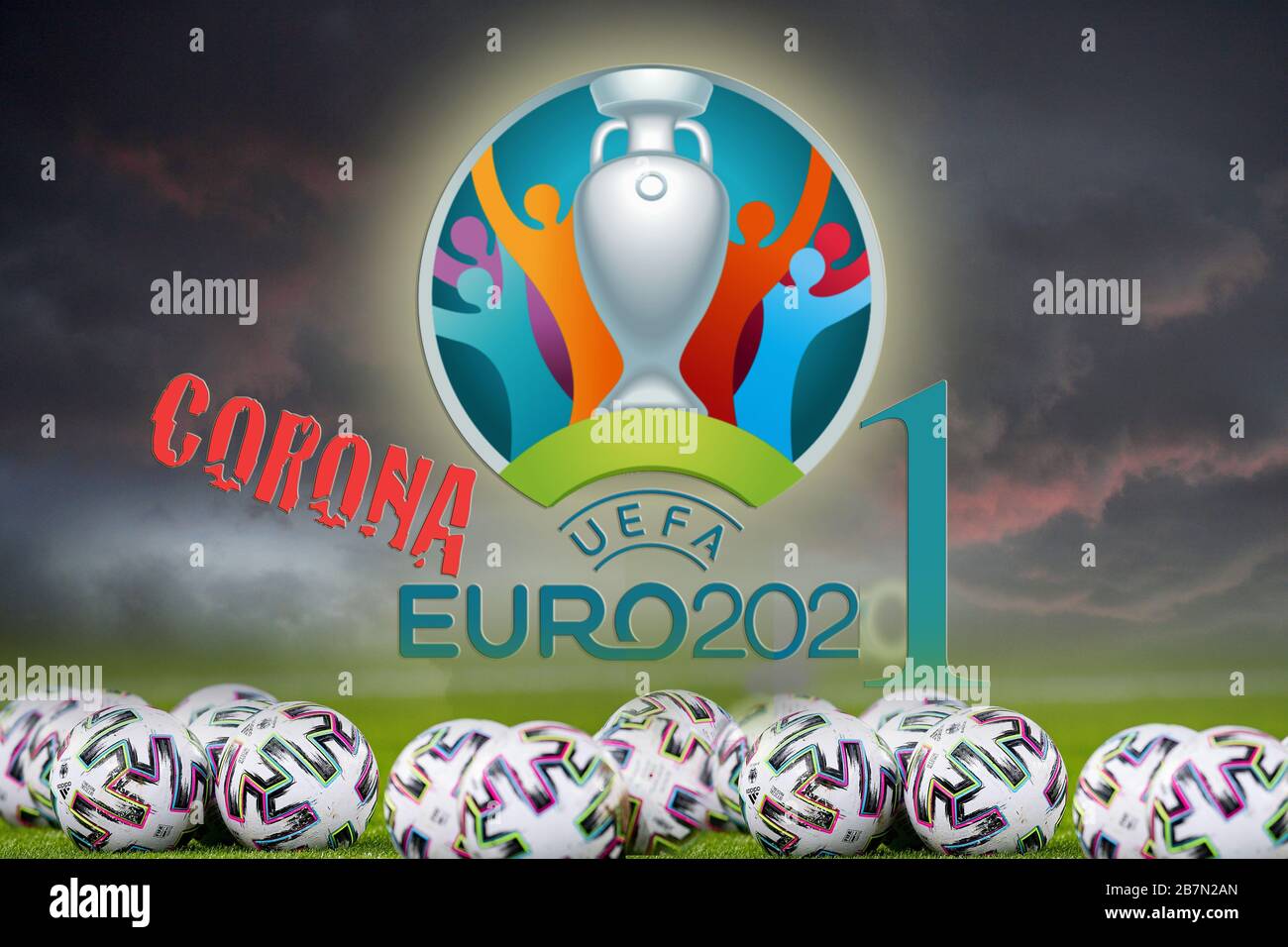 ASSEMBLAGGIO FOTO: Immagine del soggetto. A causa di Corona: UEFA EURO 2020 è rinviato a 2021 ed è ora previsto che si svolga dal 11 giugno all'11 luglio 2021. ? SVEN SIMON Fotoagentur GmbH & Co. Stampa Foto KG Prinzess-Luise-Str. 41 45479 M uelheim/R uhr n. tel 0208/9413250 Fax. 0208/9413260 GLS Bank BLZ 430 609 67 KTO. 4030 025 100 IBAN DE75 4306 0967 4030 0251 00 BIC GENODEM1GLS N. WWW.SVENSIMON.NET. | utilizzo in tutto il mondo Foto Stock