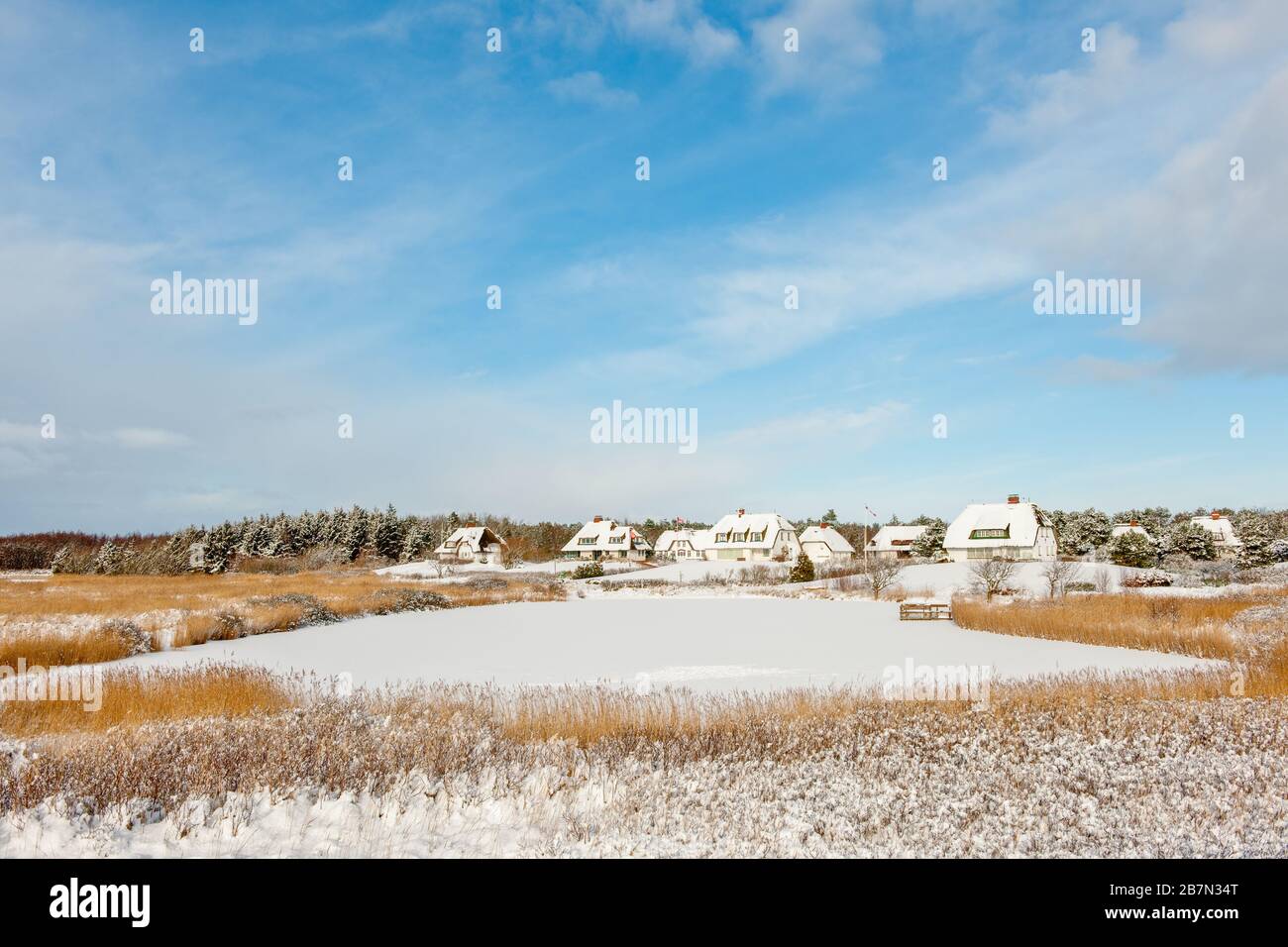 Comunità di Greveling, Inverno estremo sull'isola di Föhr, Mare del Nord, Patrimonio Mondiale dell'UNESCO, Frisia del Nord, Schleswig-Holstein, Germania, Europa Foto Stock