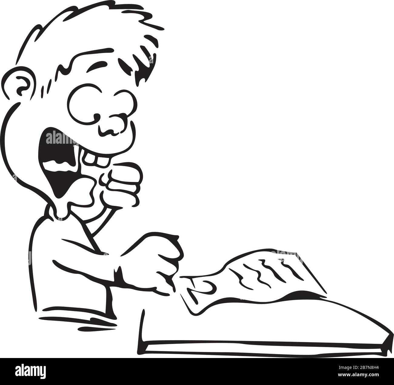 lo studente ottiene un segno negativo Illustrazione Vettoriale