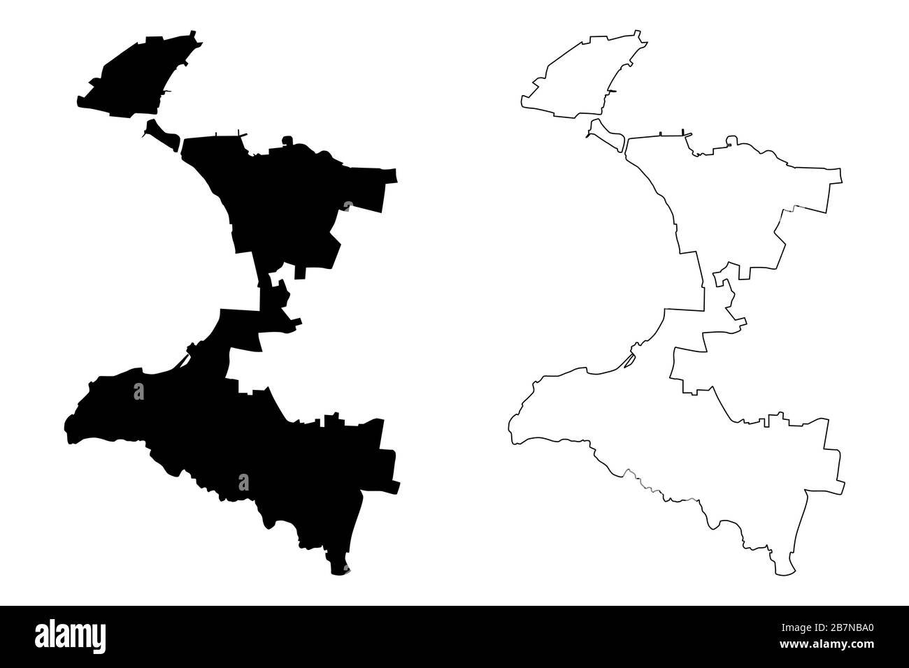 Città di Taranto (Repubblica Italiana, Italia, Puglia) mappa vettoriale illustrazione, schizzo di tela mappa Città di Taranto Illustrazione Vettoriale