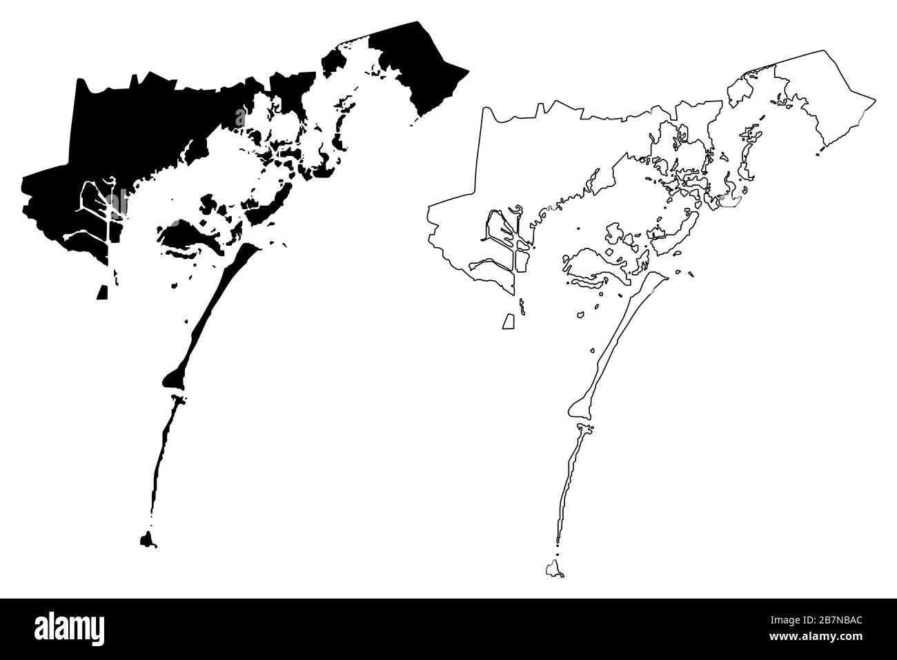 Mappa di Venezia (Repubblica Italiana, Italia, Veneto) illustrazione vettoriale, schizzo della mappa della città di Venezia Illustrazione Vettoriale
