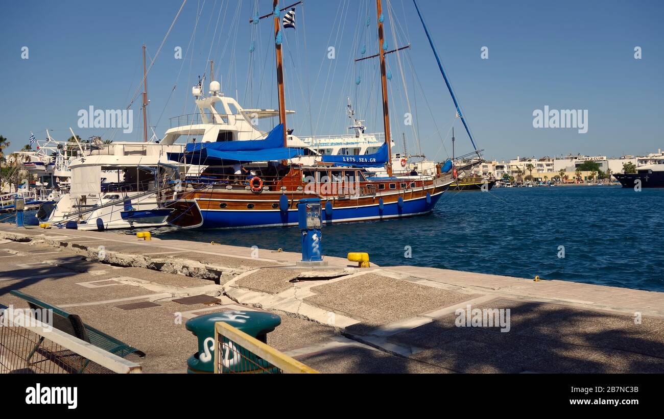 Grecia Griechenland isola Insel Kos Hafen Foto Stock