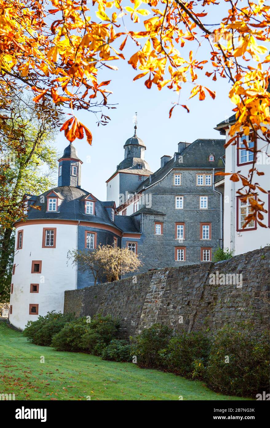 Castello di Schloss Berleburg, Bad Berleburg, distretto di Wittgensteiner Land, Renania settentrionale-Vestfalia, Germania, Europa Foto Stock