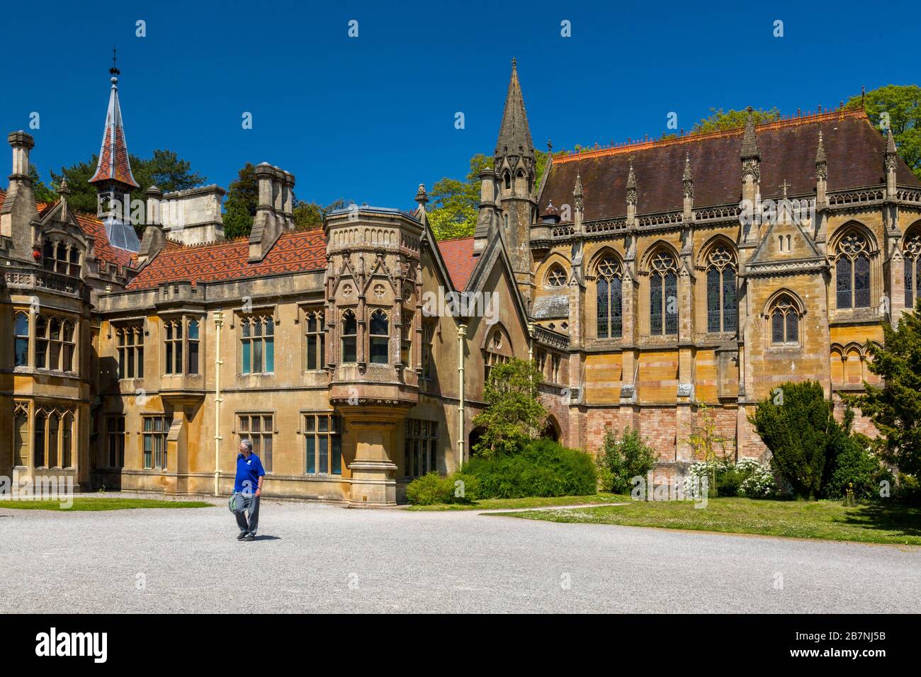 Architettura vittoriana Gothic Revival a Tyntesfield House, nr Wraxall, North Somerset, Inghilterra, Regno Unito Foto Stock