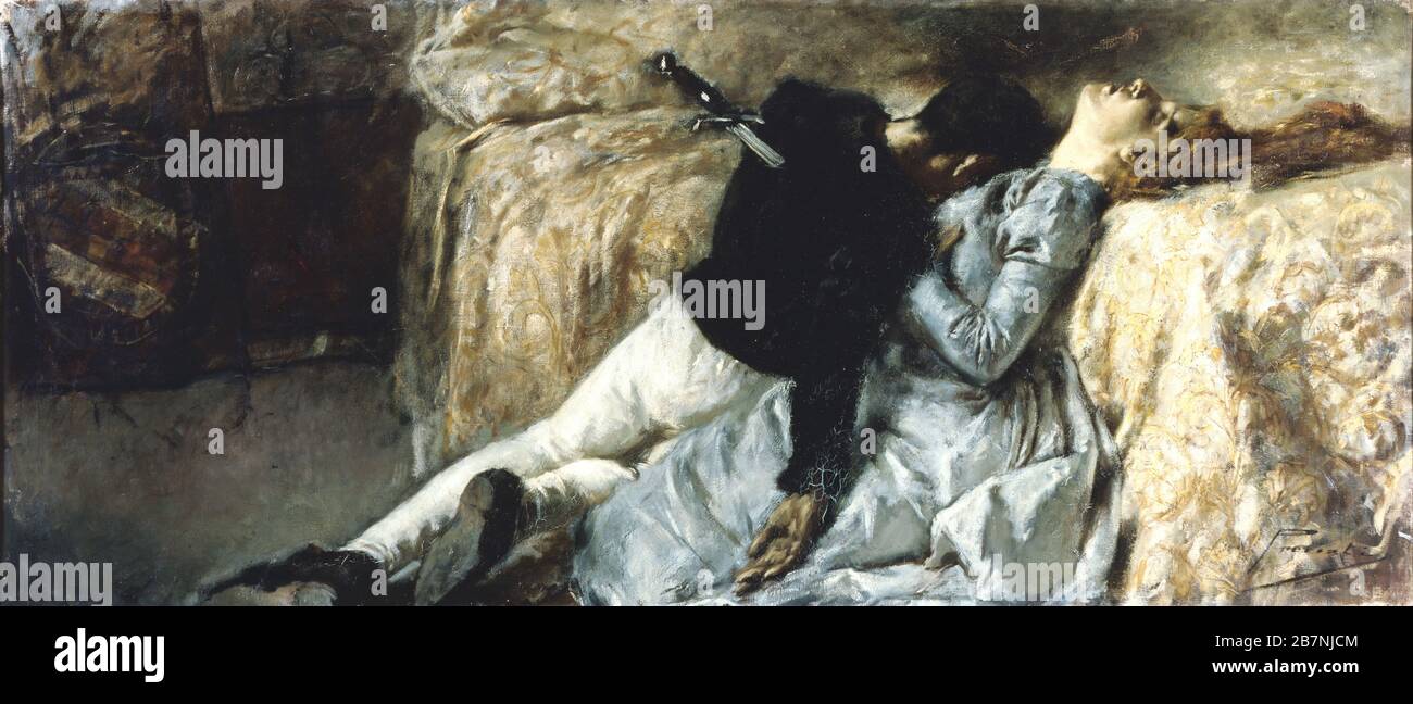 Paolo e Francesca, 1887 ca. Ritrovato nella Collezione dell'Accademia Carrara di Bergamo. Foto Stock