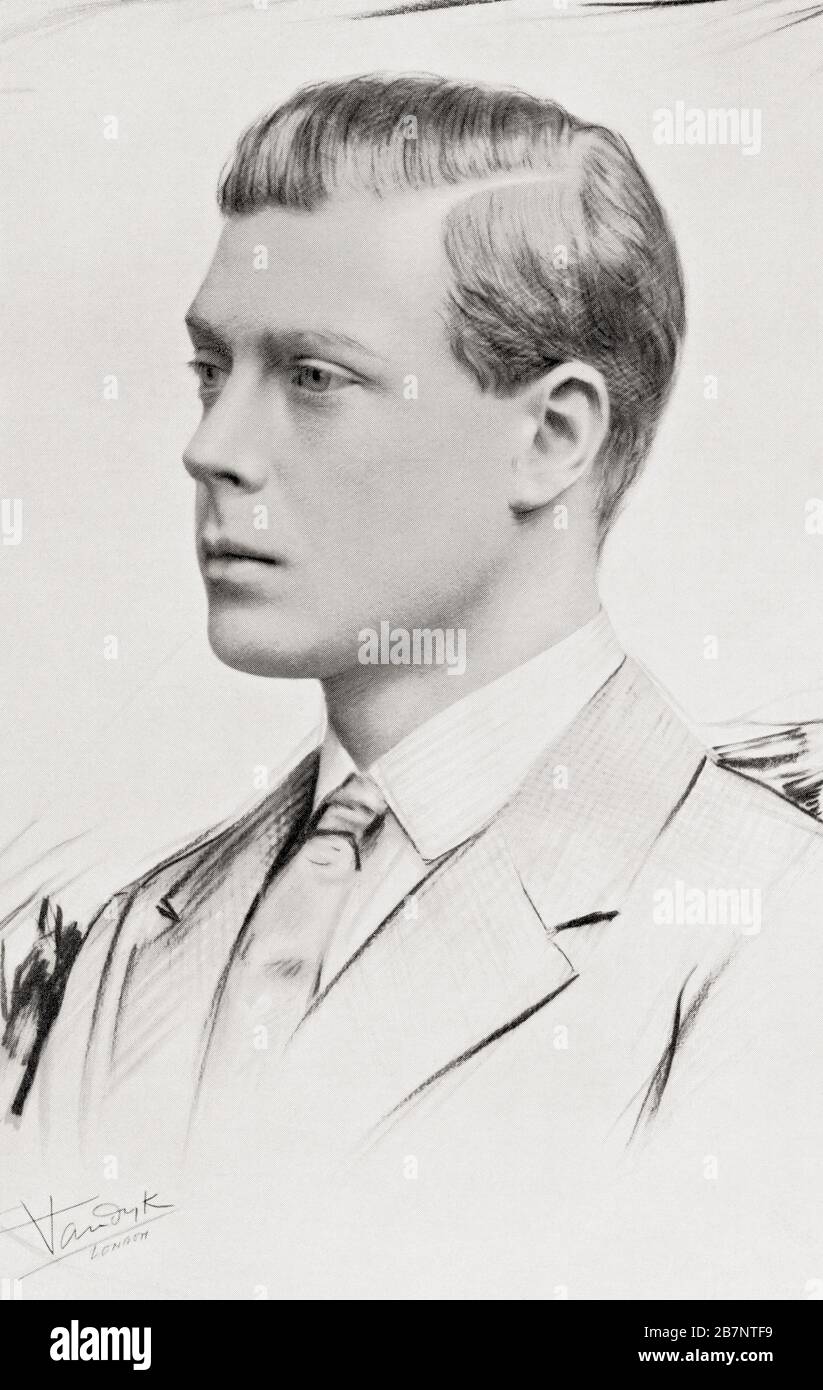 Principe Edoardo, futuro Edoardo VIII, poi Duca di Windsor, 1894 – 1972. Da S.R.H. uno studio del personaggio del Principe di Galles, pubblicato 1928. Foto Stock