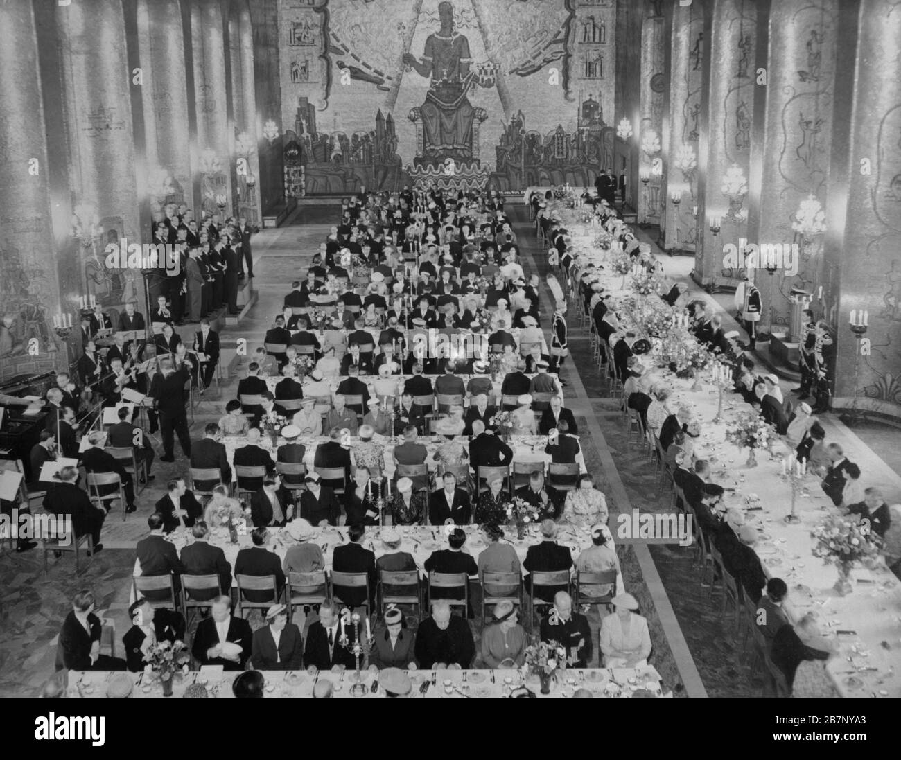 Banchetto, Municipio di Stoccolma, Svezia, 1960. Foto Stock