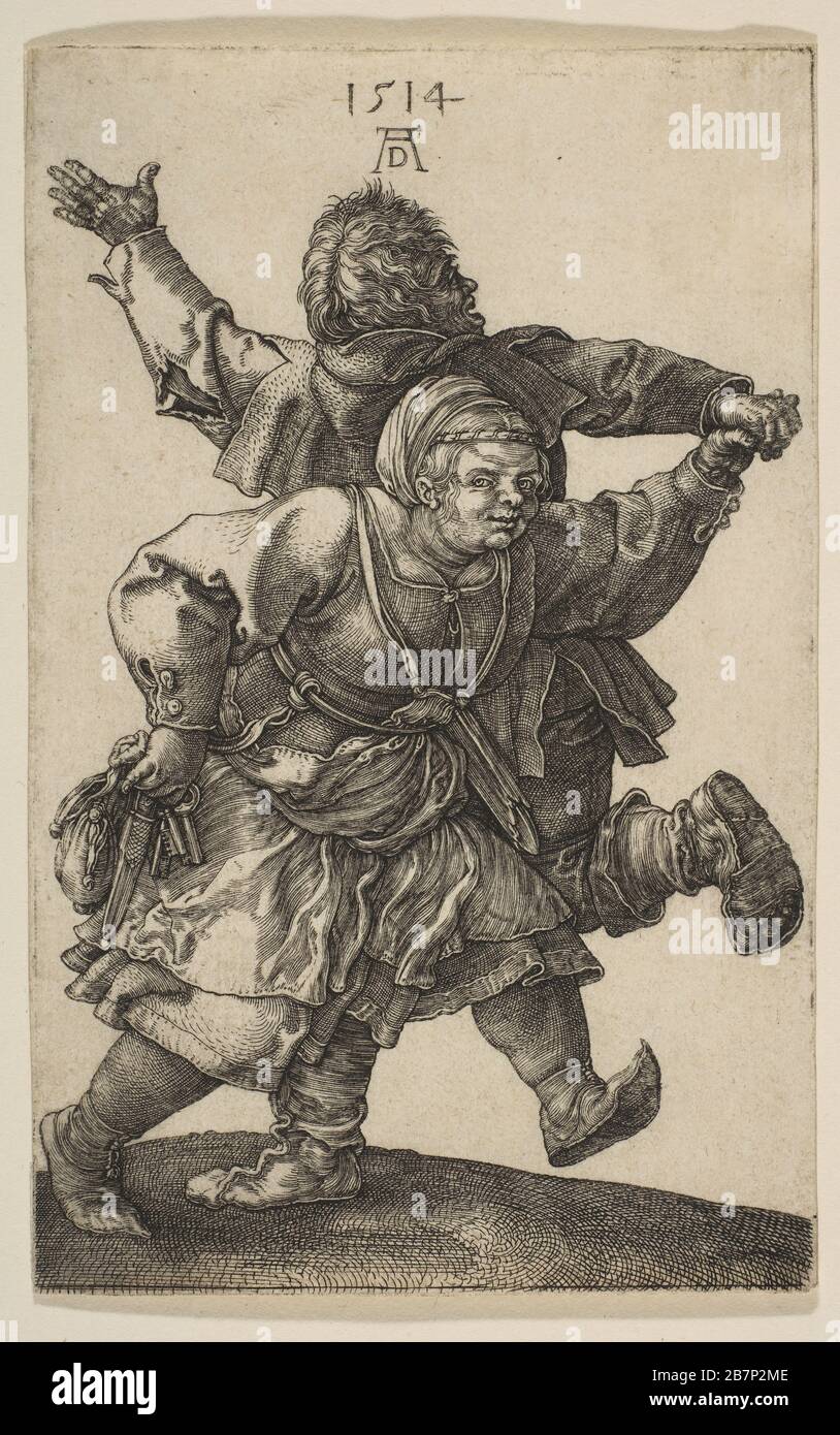 Coppia contadina Dancing, 1514. Foto Stock