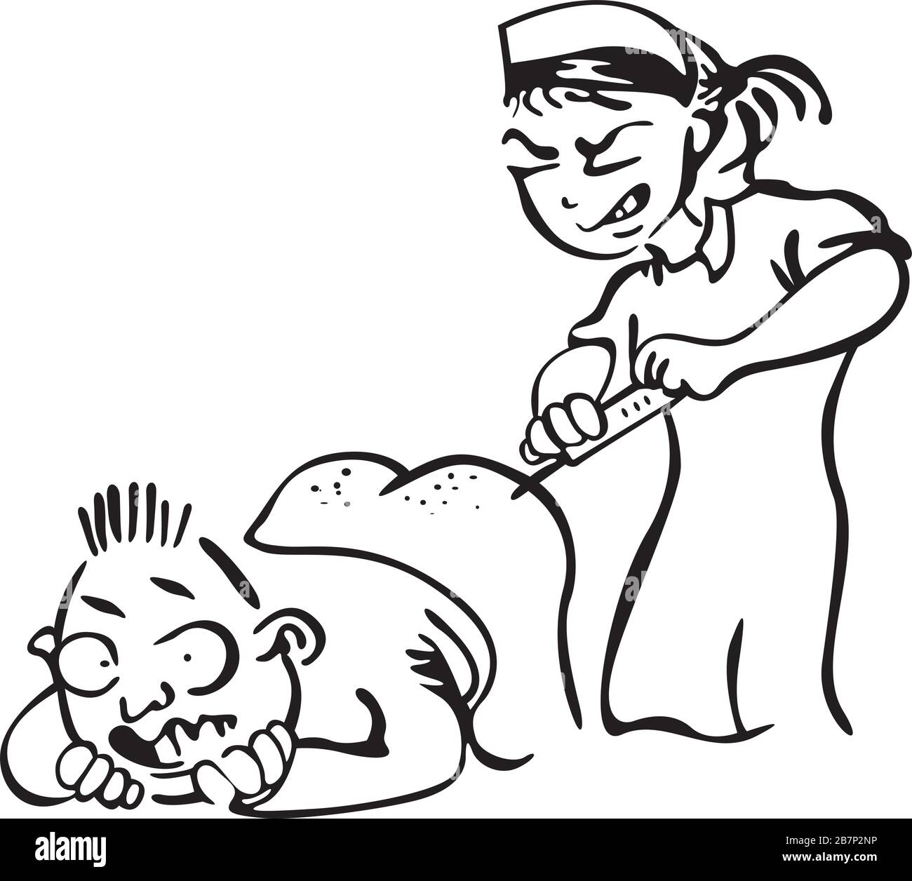 un infermiere di un ospedale effettua un'iniezione a un paziente Illustrazione Vettoriale