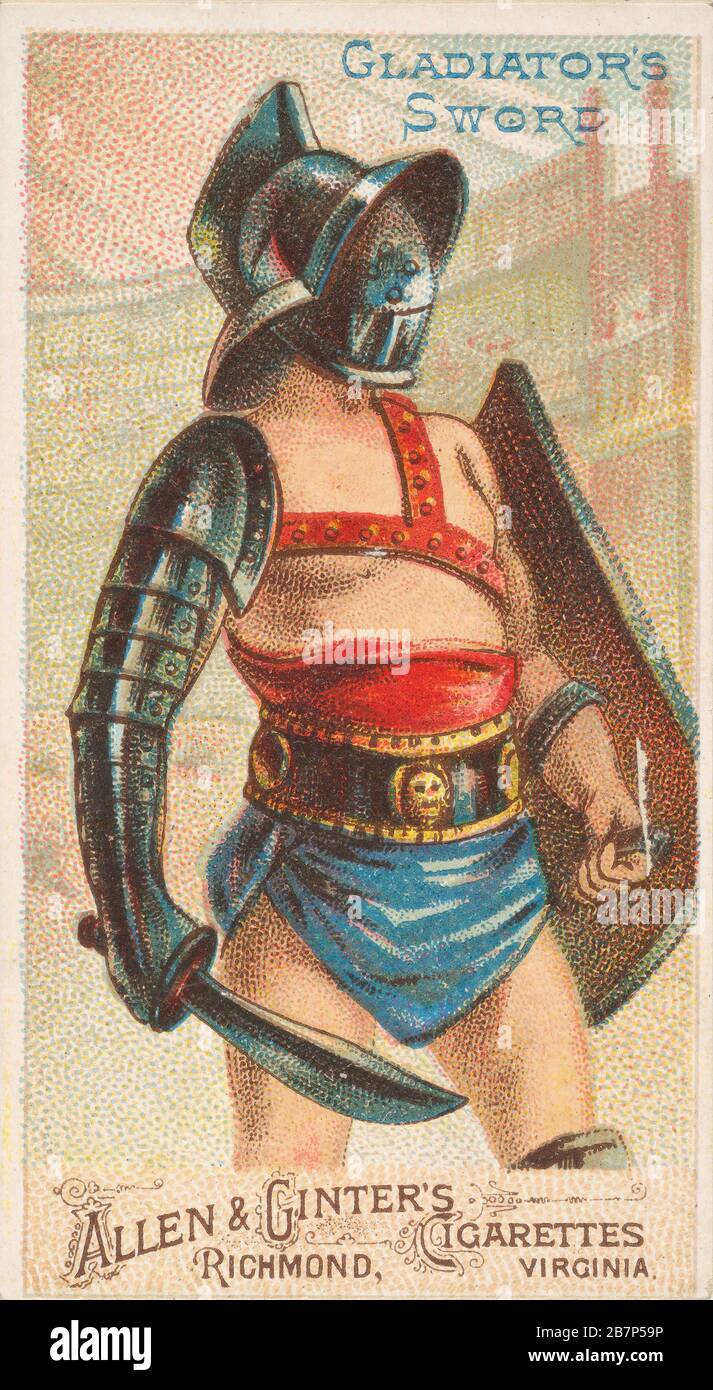 Gladiator's Sword, della serie Arms of All Nations (N3) per Allen &amp; Ginter Cigarettes Brands, 1887. Foto Stock