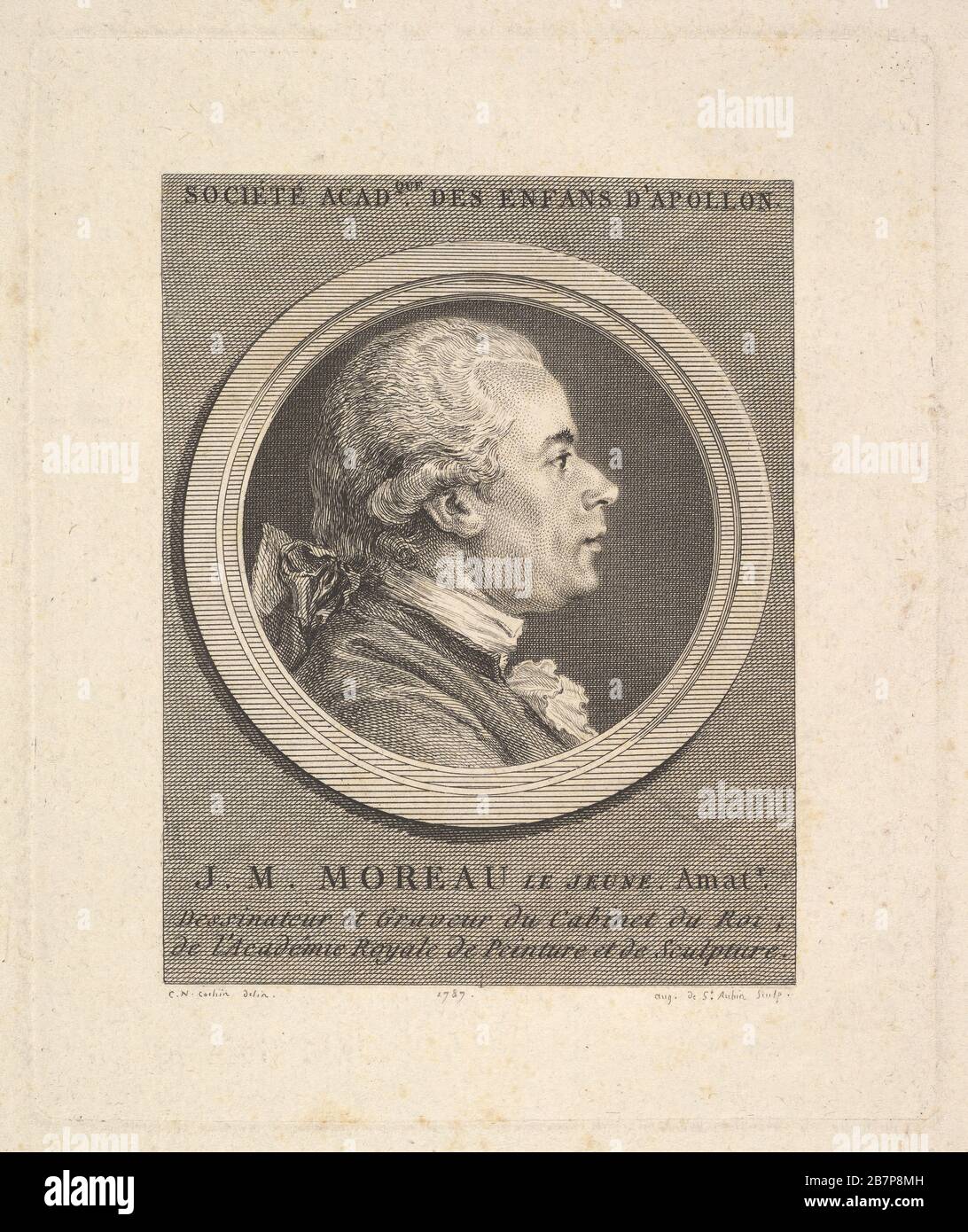 Ritratto di Jean-Michel Moreau, 1787. Dopo Charles Nicolas Cochin II Foto Stock