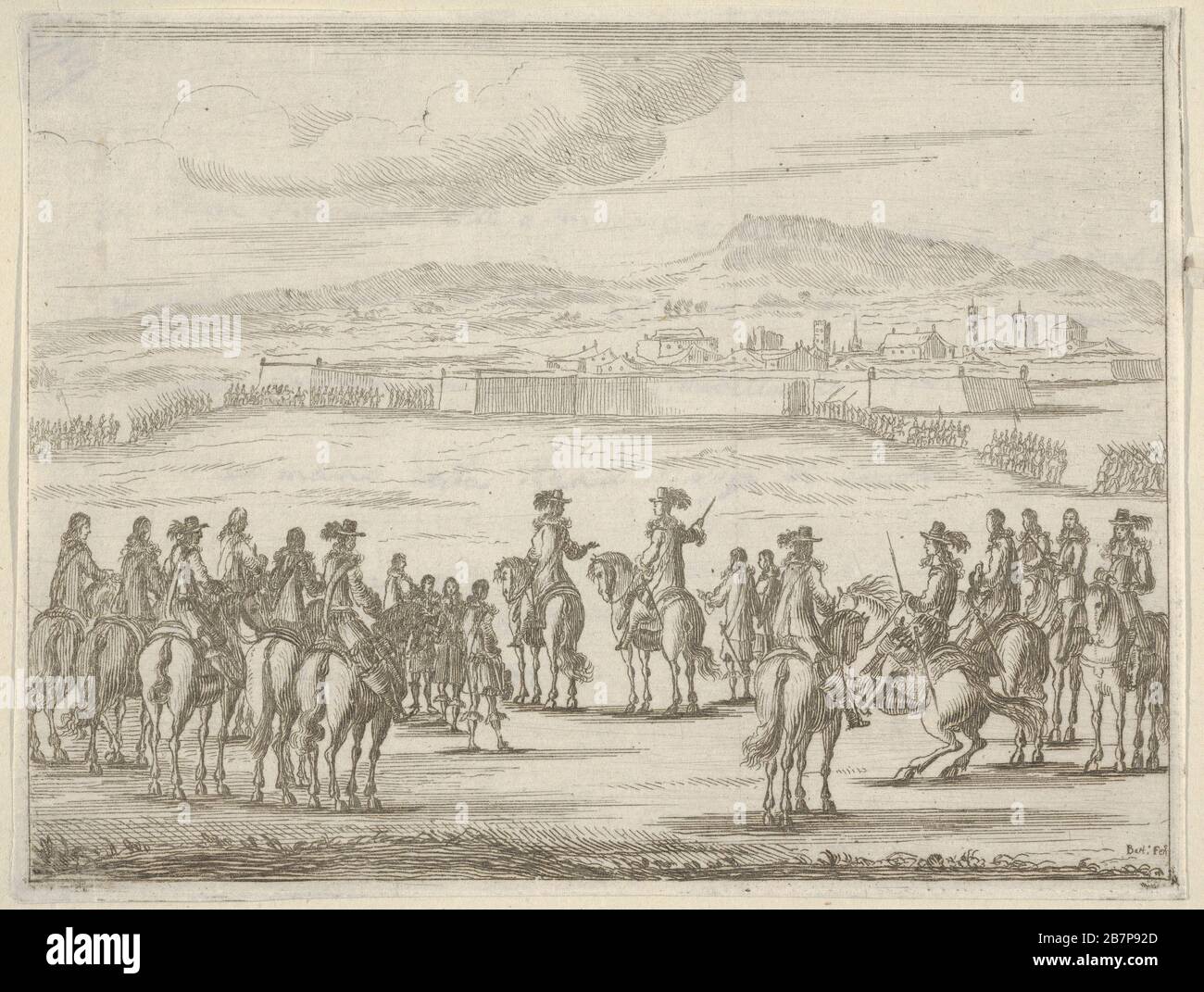 Francesco i d'Este libera la città di Torino e la lascia nelle mani del duca di Savoia, dall'idea di un Principe ed Eroe Cristiano in Francesco i d'Este, di Modena e Reggio Duca VIII [...], 1659. Foto Stock