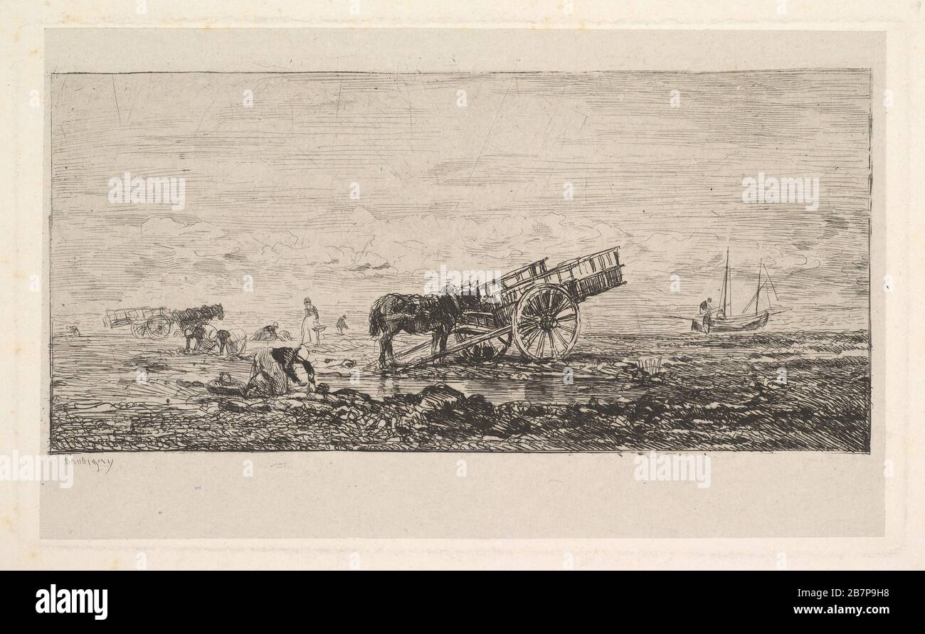 La spiaggia di Villerville, 1837-78. Foto Stock