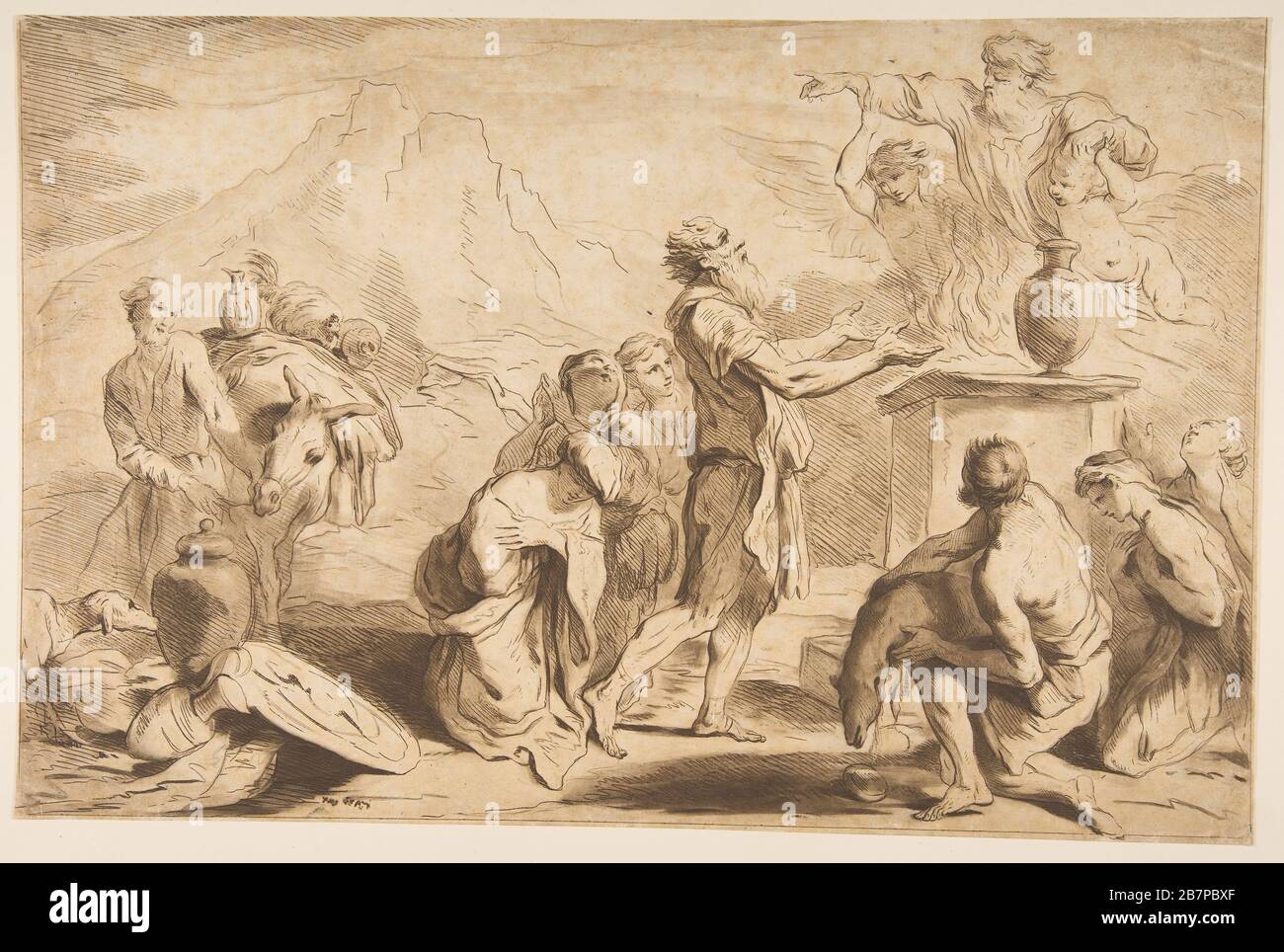 Sacrificio di Noè, 1765. Dopo Giovanni Benedetto Castiglione Foto Stock