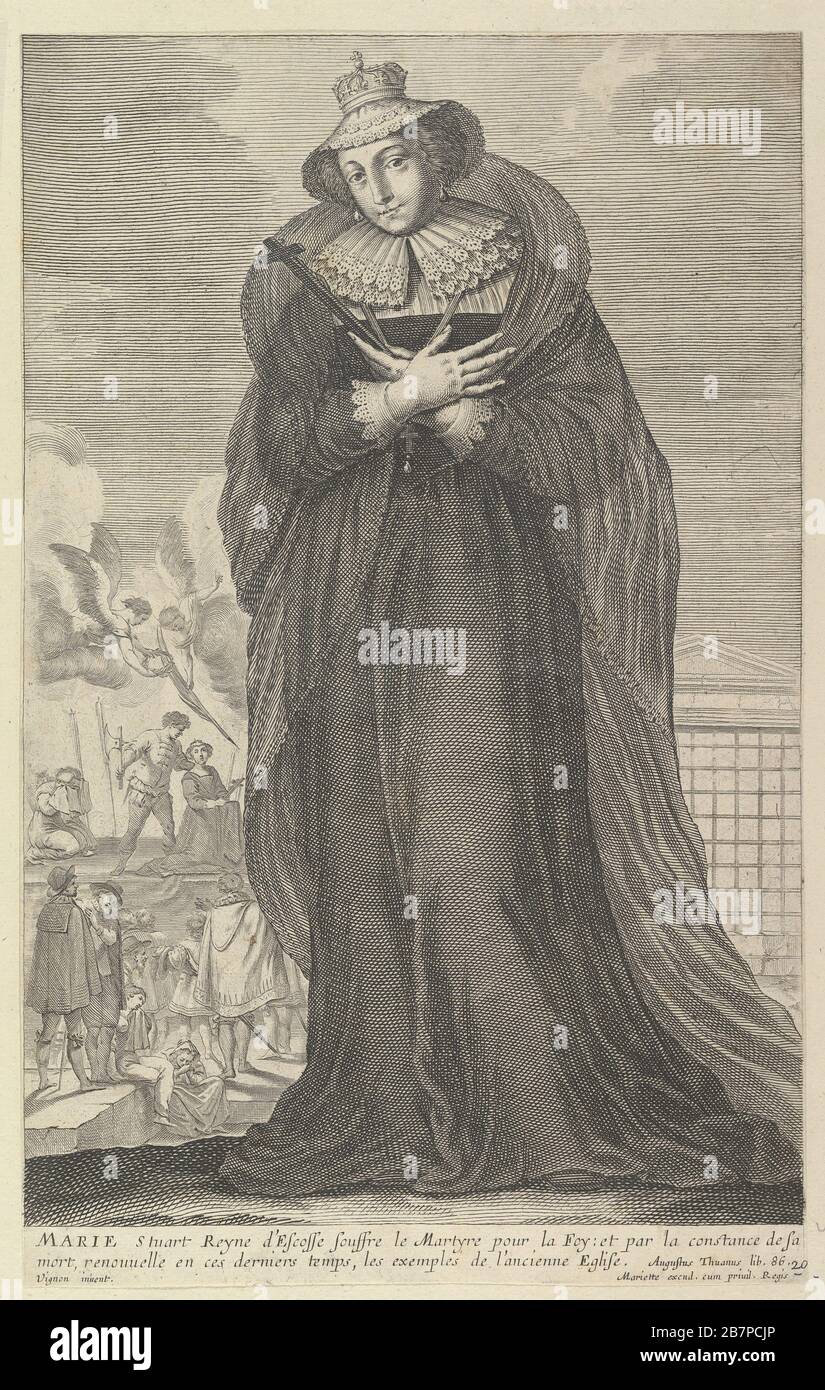Marie Stuart, 1647. Maria, Regina degli scozzesi sulla scena della sua esecuzione. Dopo Claude Vignon Foto Stock