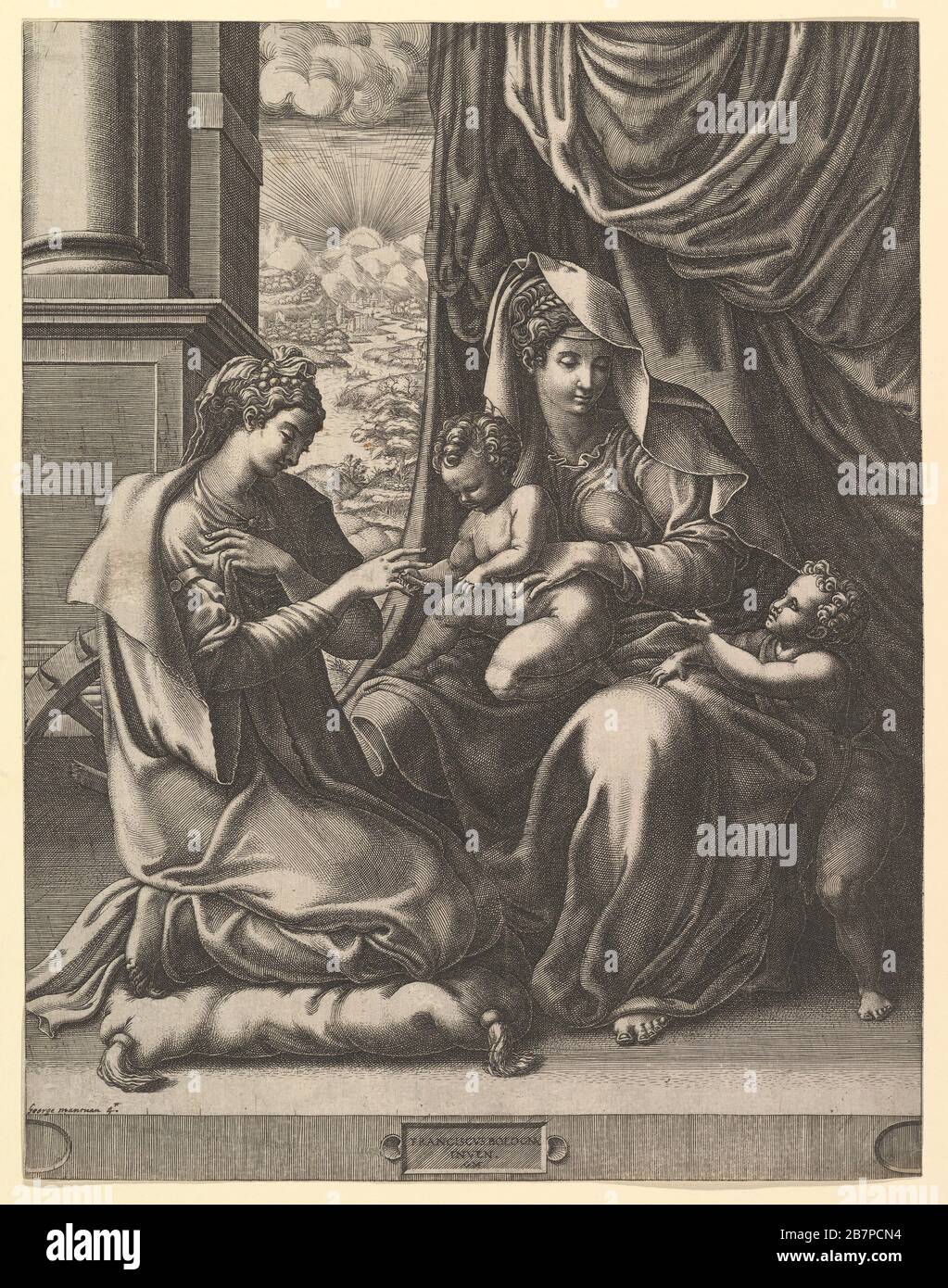 Il matrimonio mistico di Santa Caterina, ca. 1555-56. Dopo Francesco Primaticcio Foto Stock