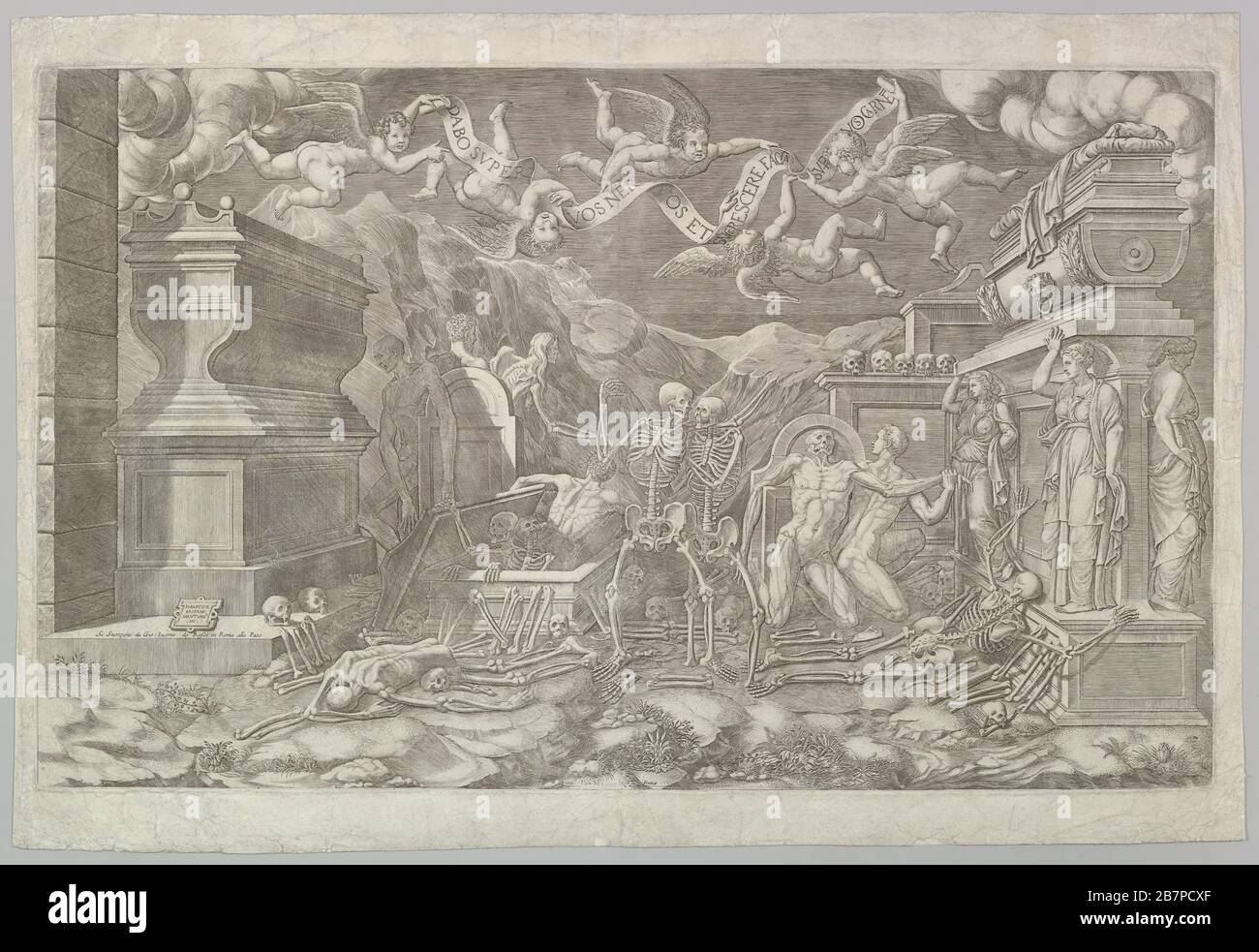 La visione di Ezechiele, 1554. Dopo Giovanni Battista Bertano Foto Stock