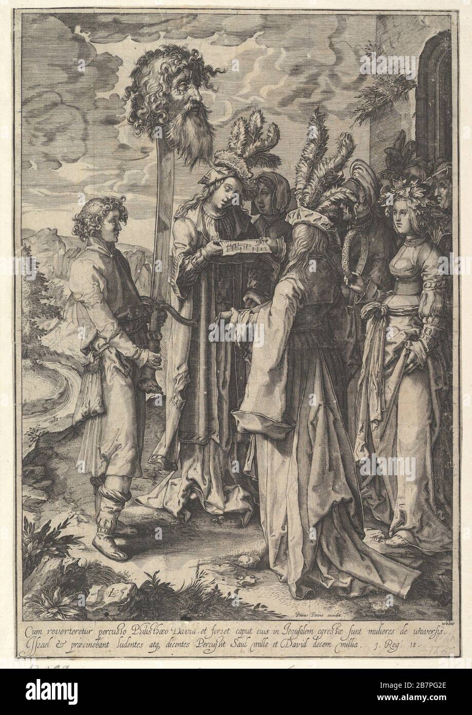 L'Inno delle Figlie d'Israele e Davide (copia).n.d. Dopo Lucas van Leyden Foto Stock
