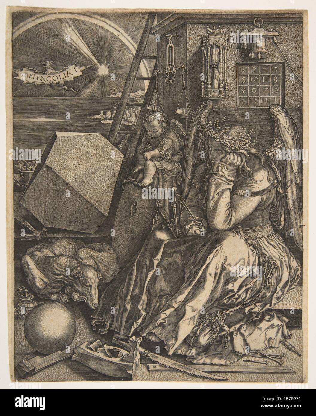 Melencolia i (copia), 1602. Dopo Albrecht Durer Foto Stock