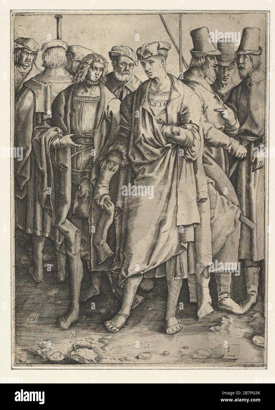 Gruppo di uomini armati (copia).n.d. Dopo Lucas van Leyden Foto Stock