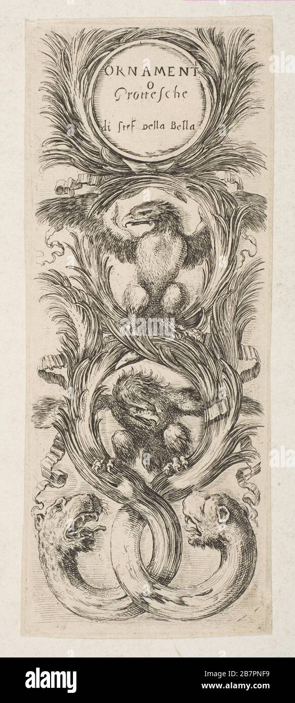 Frontespizio: Ornamenti o Grottesche, ca. 1653. Foto Stock