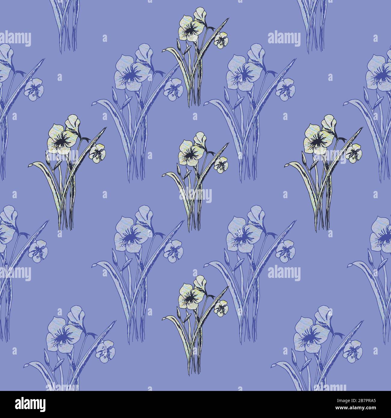 Il bouquet di fiori selvatici disegno senza cuciture. Elemento artistico per il design. Illustrazione di fiori fatta a mano. Foto Stock