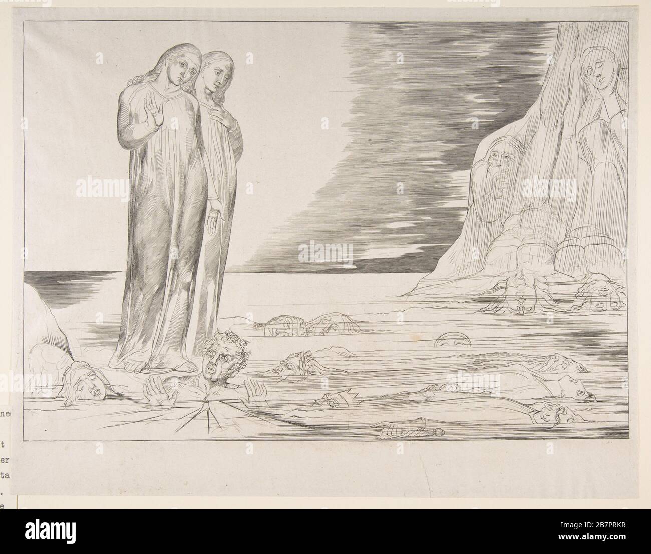 Il Circolo dei Traditori: Il piede di Dante colpisce la bocca degli Abbate, dall'Inferno di Dante, canto XXXII, ca. 1825-27. Foto Stock