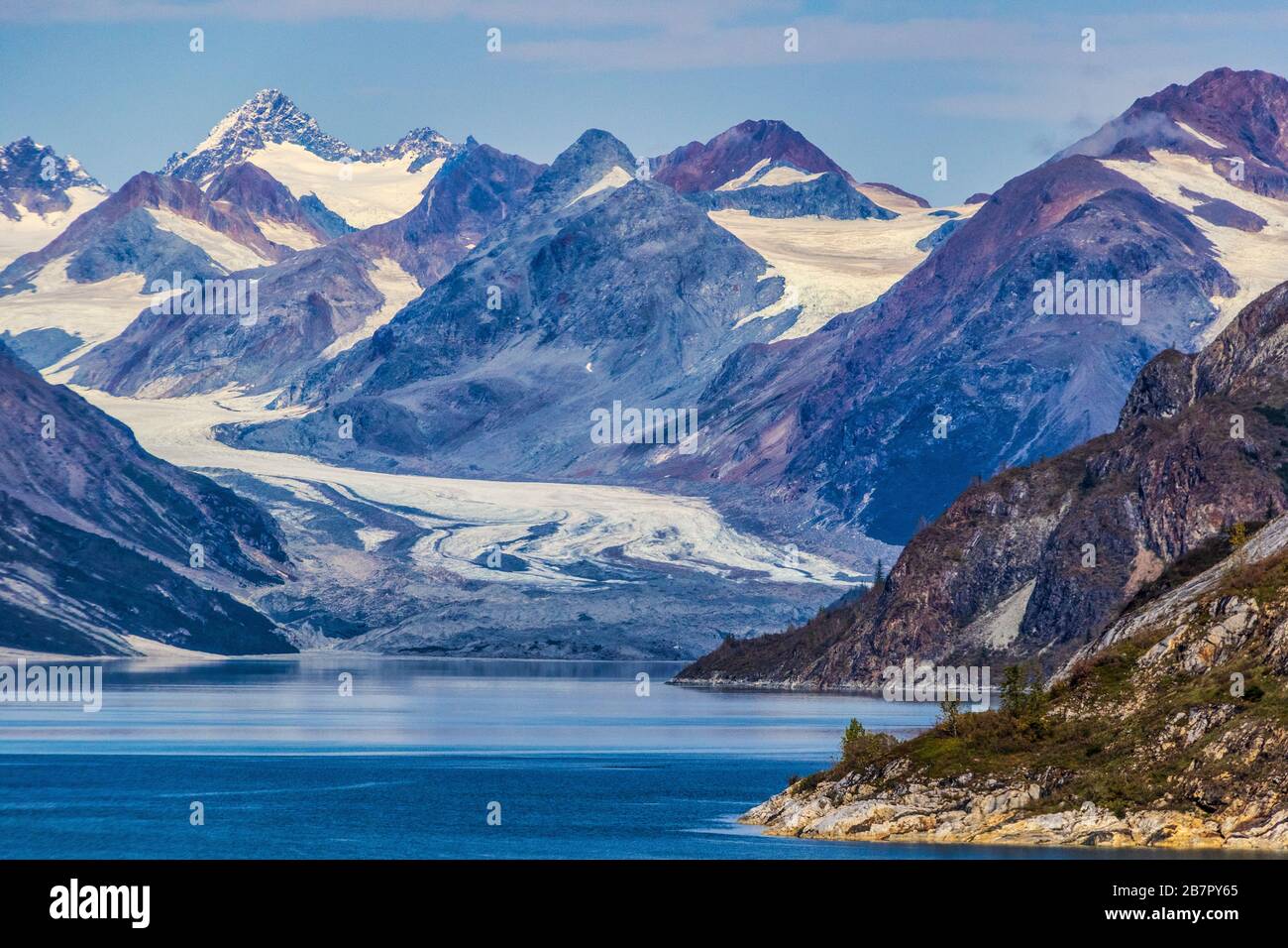 Rendu Glacier nel Glacier Bay National Park in Alaska Inside Passage. Foto Stock