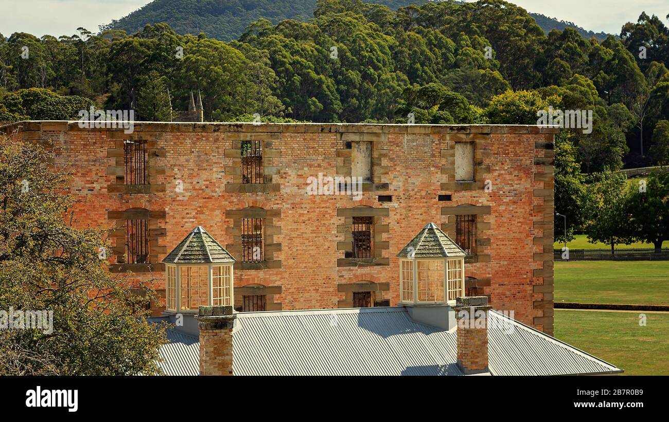 L'ex colonia penale di Port Arthur sulla penisola di Tasman dove i detenuti sono stati trasportati e ospitati in Australia, ora un'attrazione turistica. CIN Foto Stock