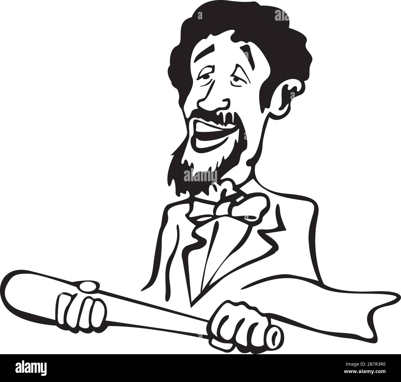 cameriere con un mazza da baseball Illustrazione Vettoriale