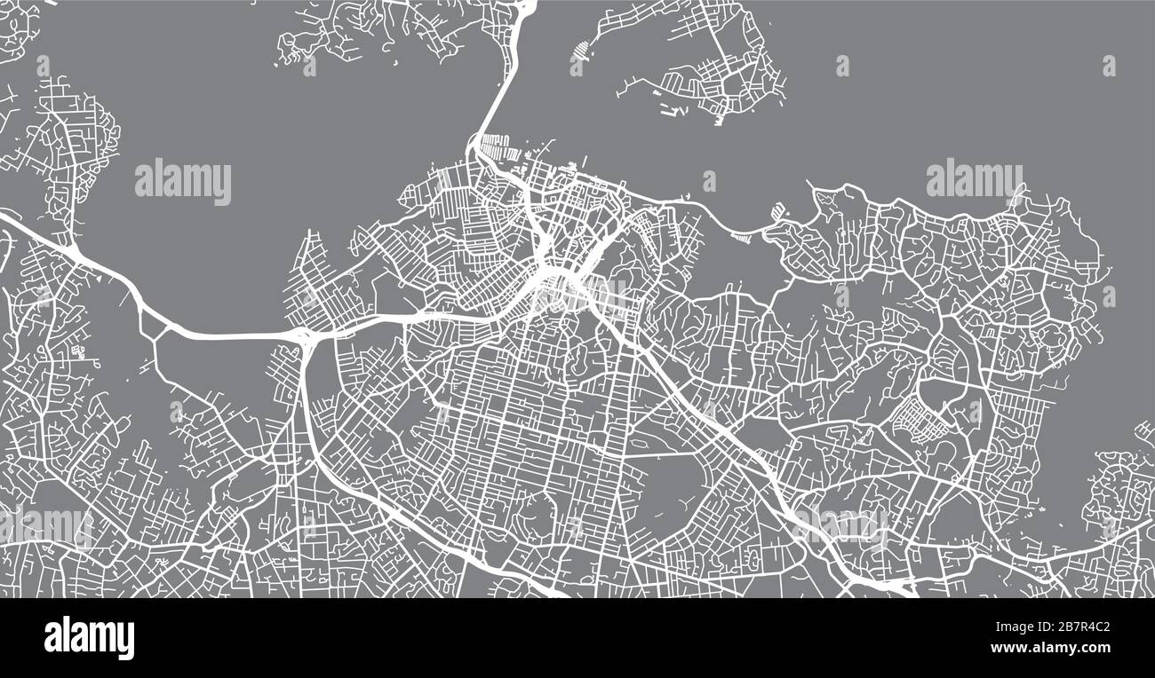 Mappa urbana vettoriale della città di Auckland, Nuova Zelanda Illustrazione Vettoriale