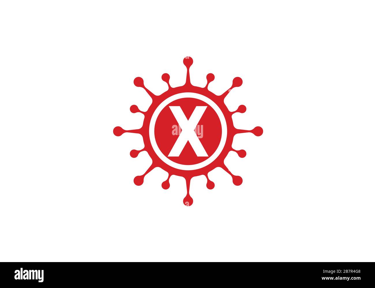 Corona virus cellule logo simbolo disegno vettore illustrazione. Coronavirus (Covid-19). Fermata Coronavirus Illustrazione Vettoriale