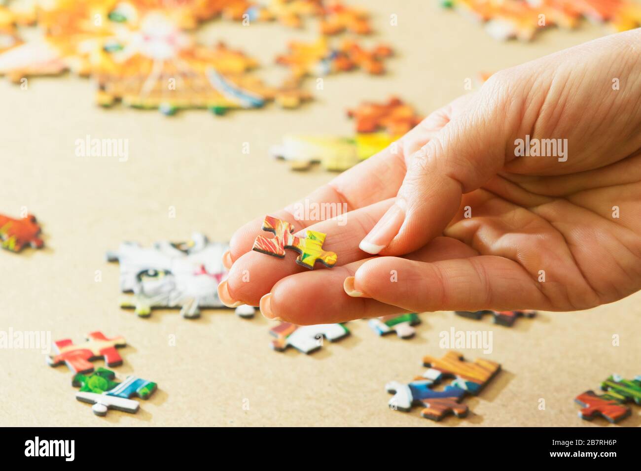 Puzzle o mosaico puzzle game. Foto Stock