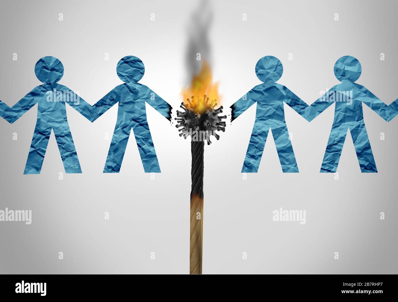 Controllo sociale delle malattie e limitazione del contatto con le persone per evitare l'infezione da virus influenzale per limitare il nuovo coronavirus o covid-19 infettivo. Foto Stock